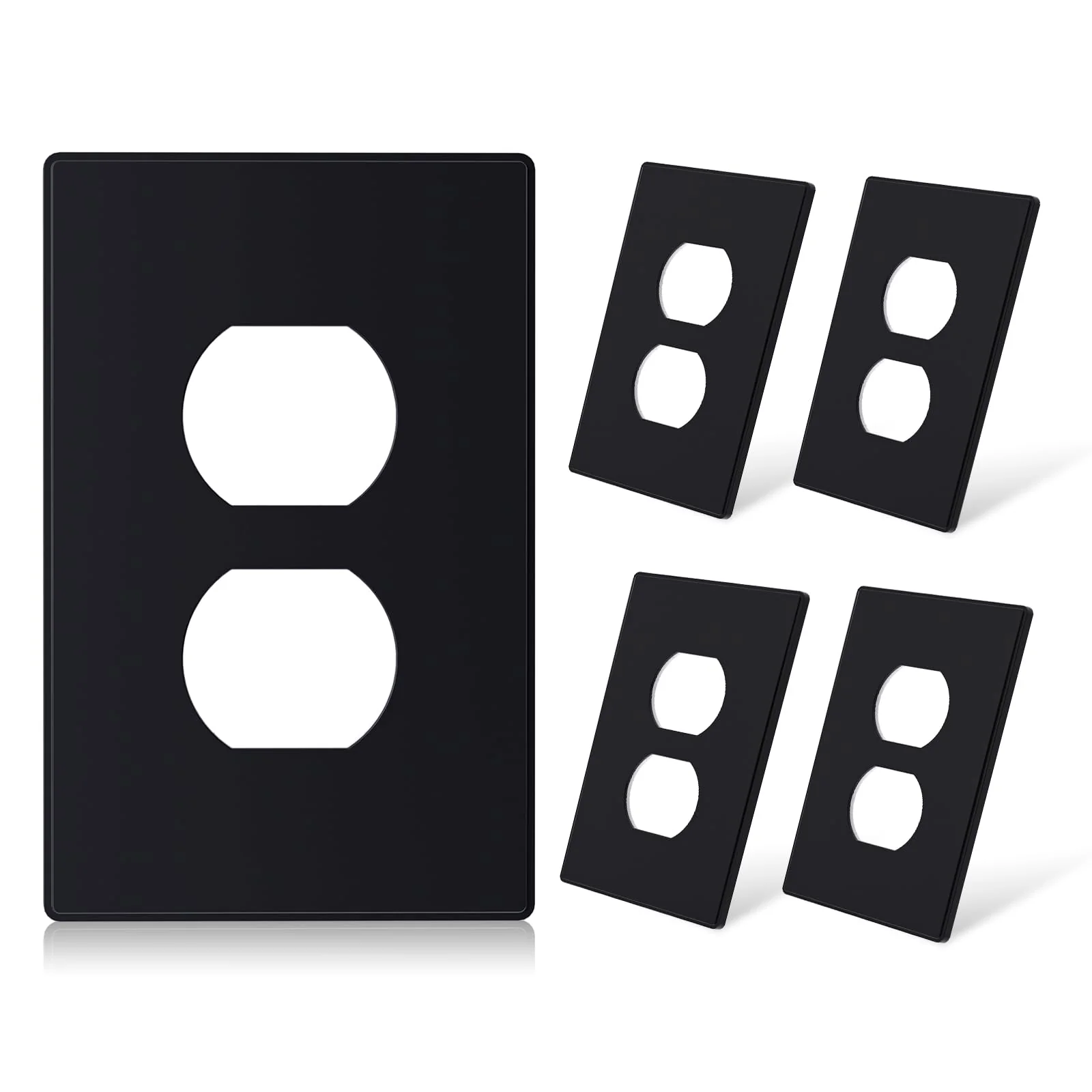 ELEGRP 1-Gang Screwless Duplex Wall Plates, Mid-Size, Unbreakable Thermoplastic Faceplate Cover for Duplex & Toggle Switches, UL Listed - Image 3