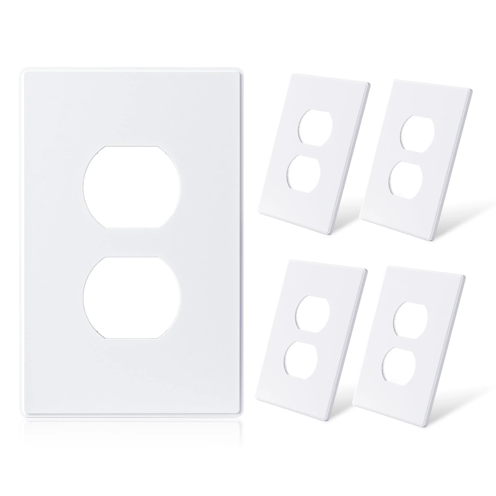 ELEGRP 1-Gang Screwless Duplex Wall Plates, Mid-Size, Unbreakable Thermoplastic Faceplate Cover for Duplex & Toggle Switches, UL Listed - Image 4