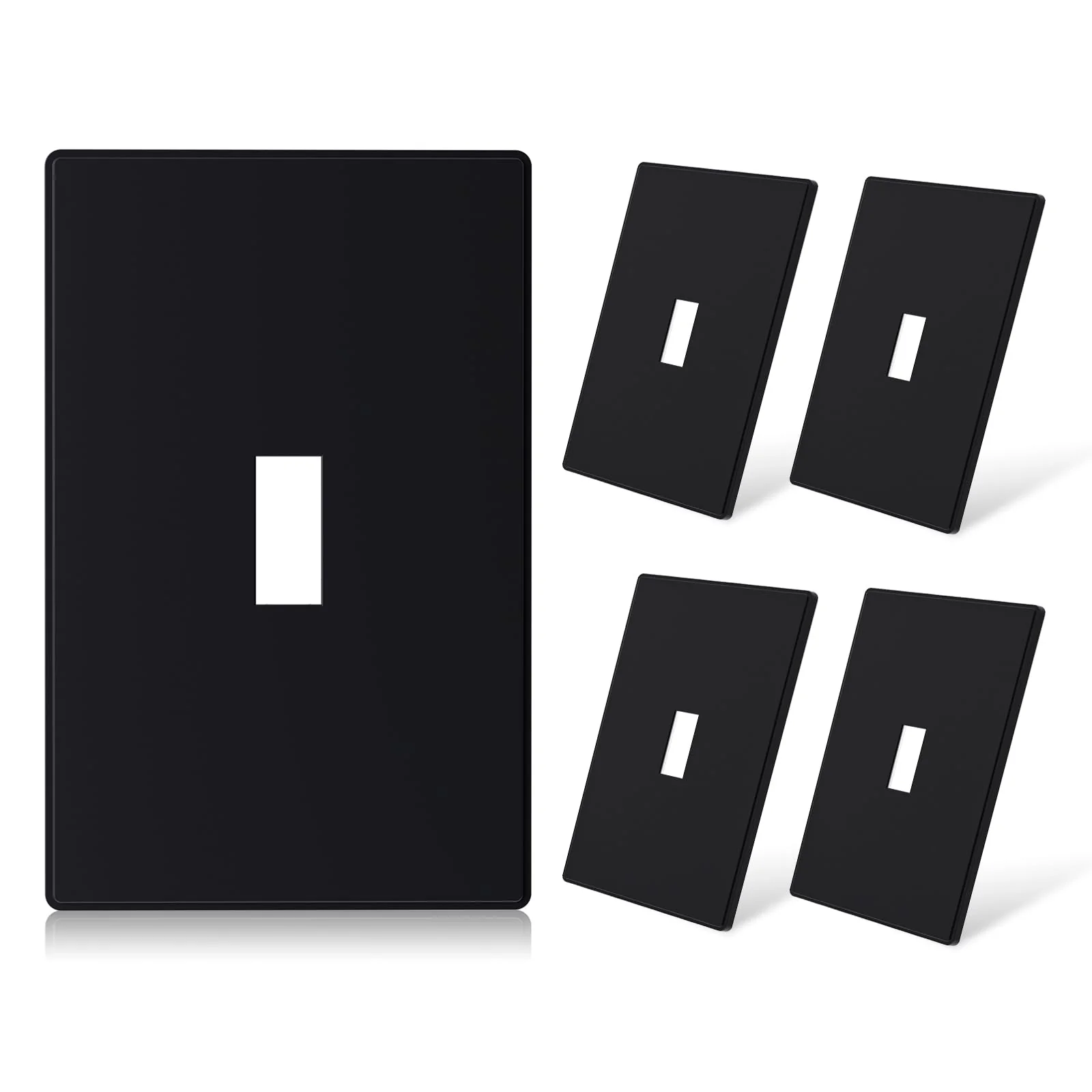 ELEGRP 1-Gang Screwless Toggle Wall Plates , Mid-Size, Unbreakable Thermoplastic, Matte Finish, UL Listed - Image 2