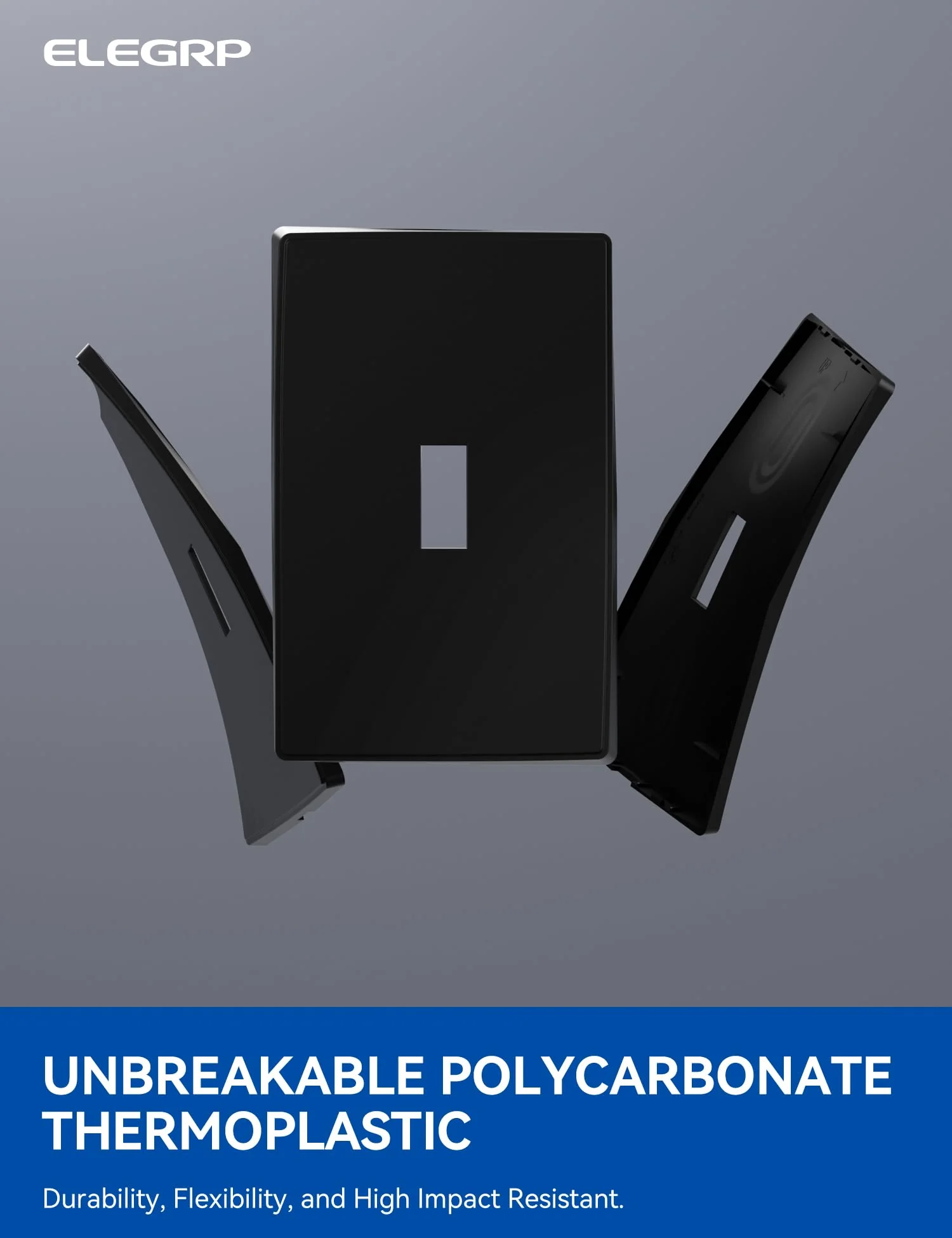 ELEGRP 1-Gang Screwless Toggle Wall Plates , Mid-Size, Unbreakable Thermoplastic, Matte Finish, UL Listed - Image 4