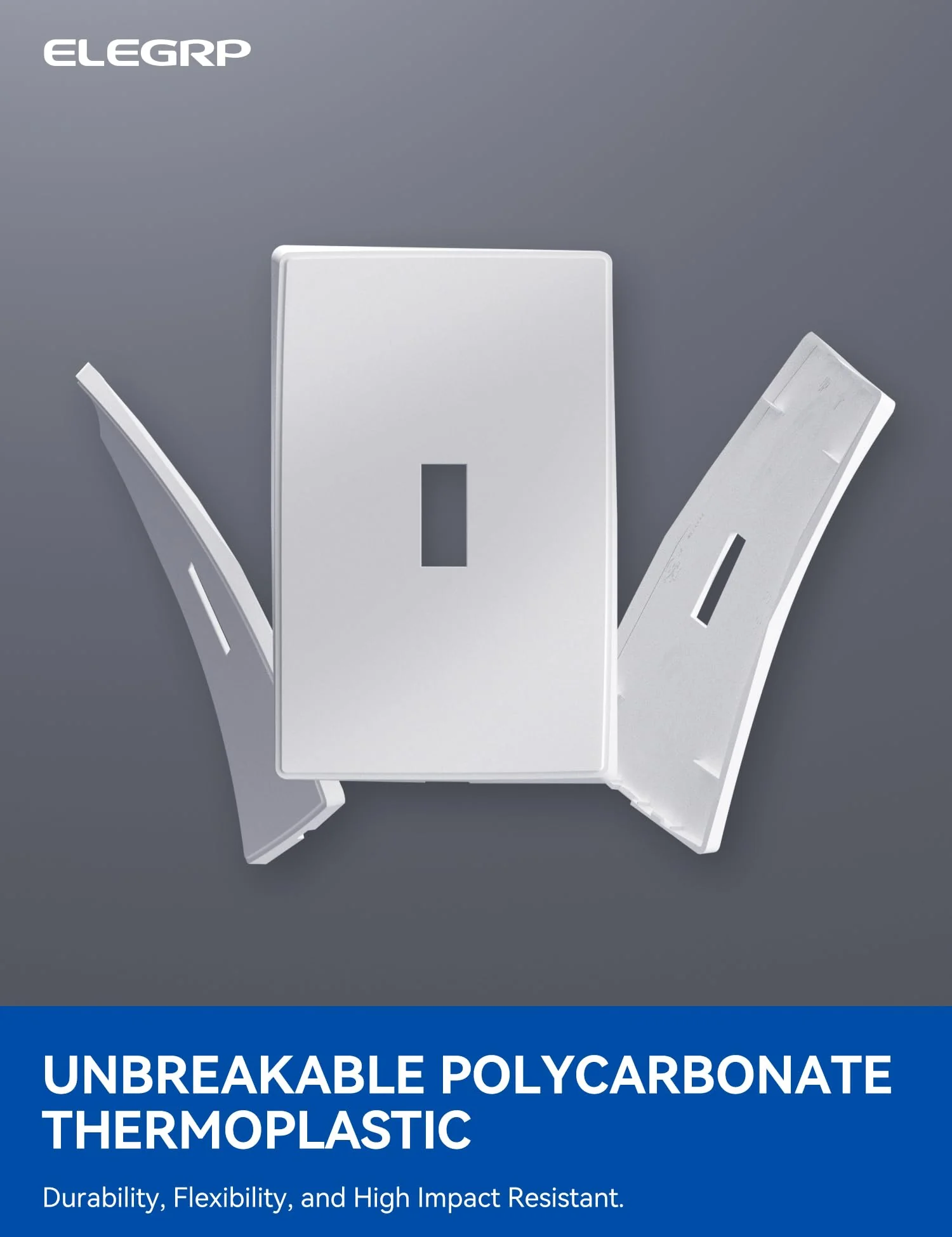 ELEGRP 1-Gang Screwless Toggle Wall Plates , Mid-Size, Unbreakable Thermoplastic, Matte Finish, UL Listed - Image 9
