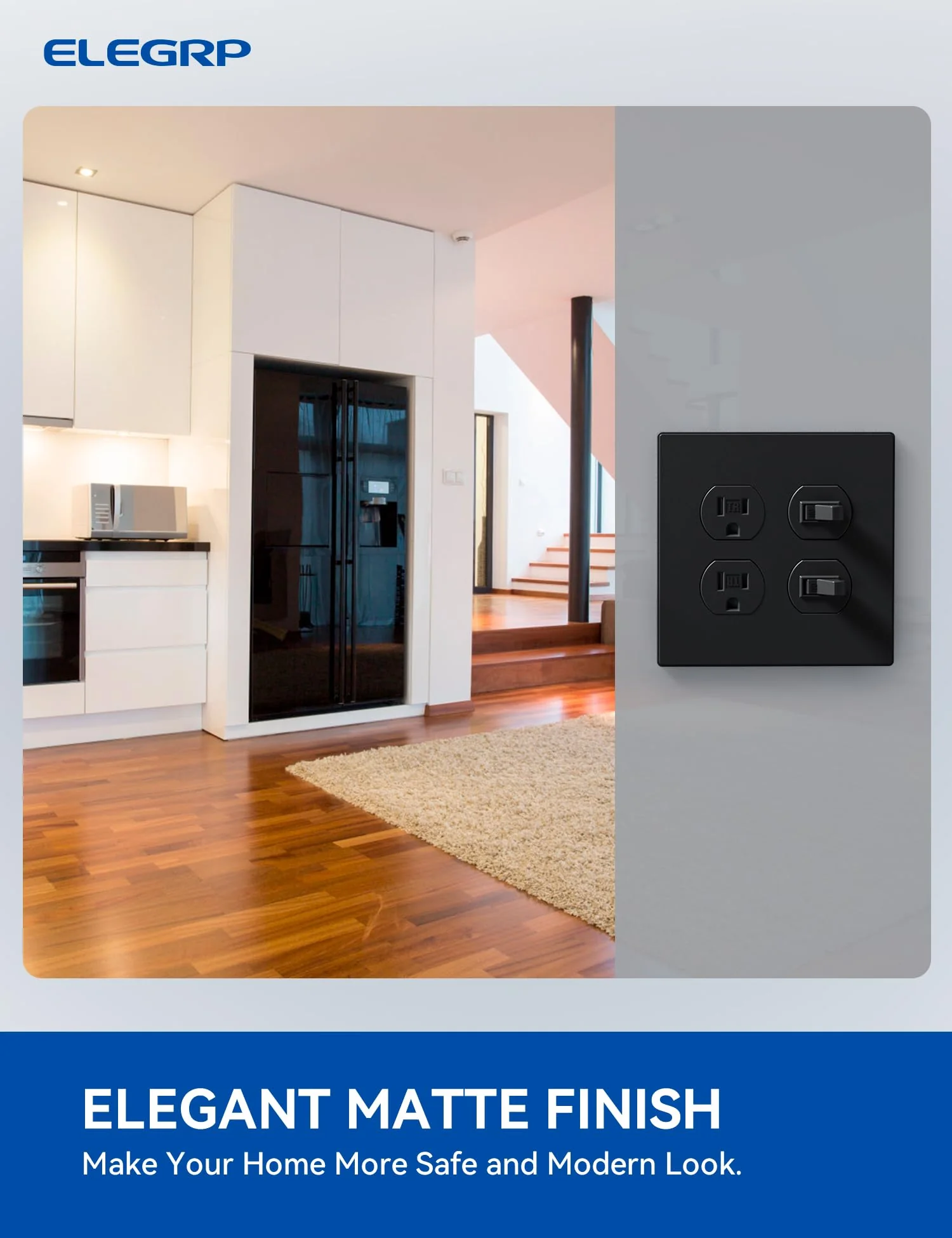 ELEGRP 2-Gang Screwless Duplex Wall Plates , Mid-Size Unbreakable Thermoplastic Covers for Duplex & Combination Receptacles, UL Listed - Image 12