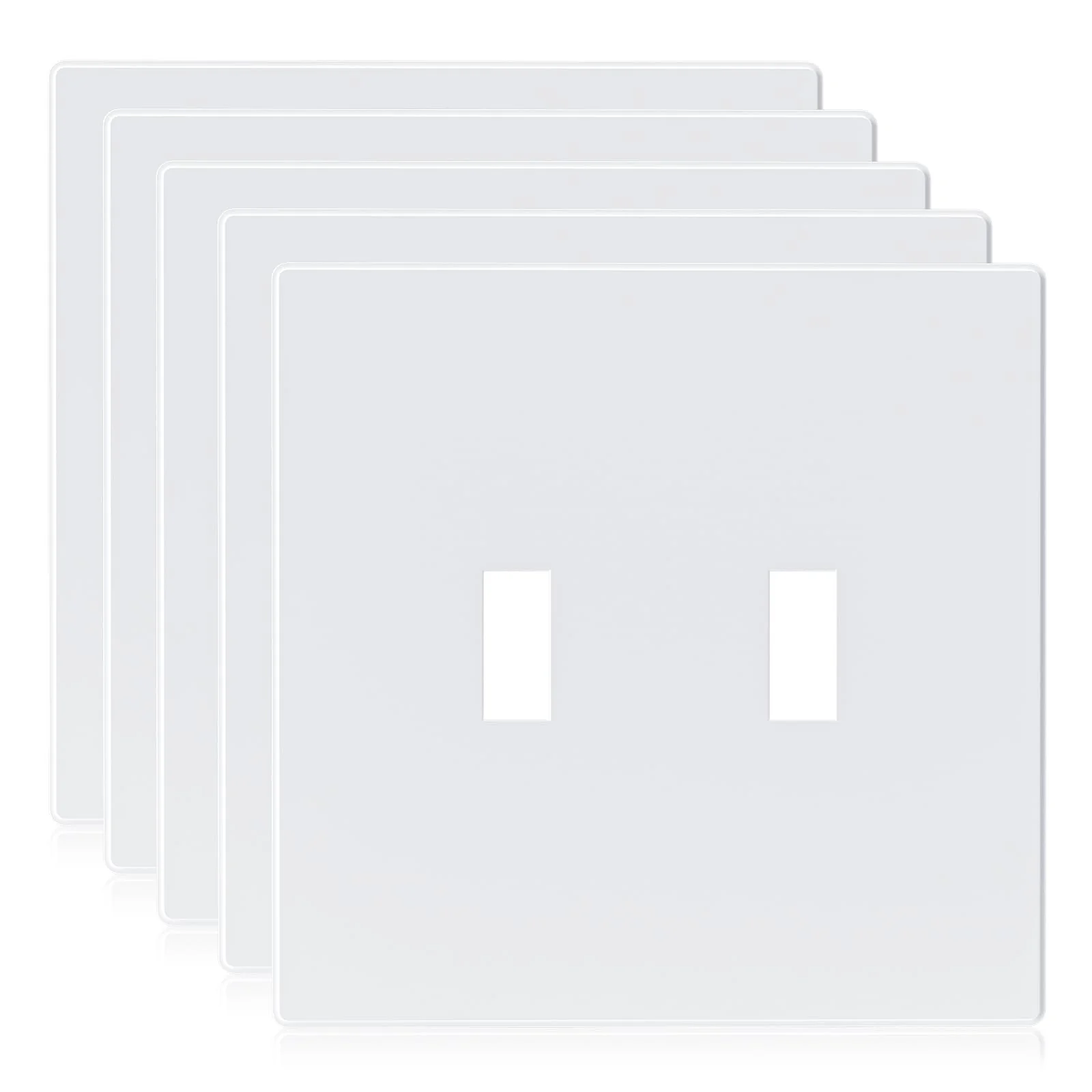 ELEGRP  2-Gang Screwless Toggle Wall Plates, Mid-Size, Unbreakable Thermoplastic Faceplate Cover for Toggle Switches & Dimmer Switches, UL Listed - Image 3