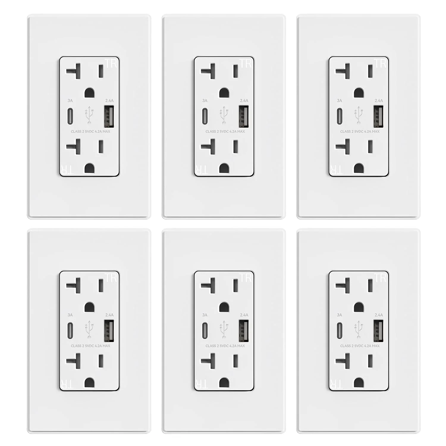 USB A/C, 4.2A 5VDC Total Output Outlet with 15A/20A, Tamper-Resistant Wall Outlet - Image 13