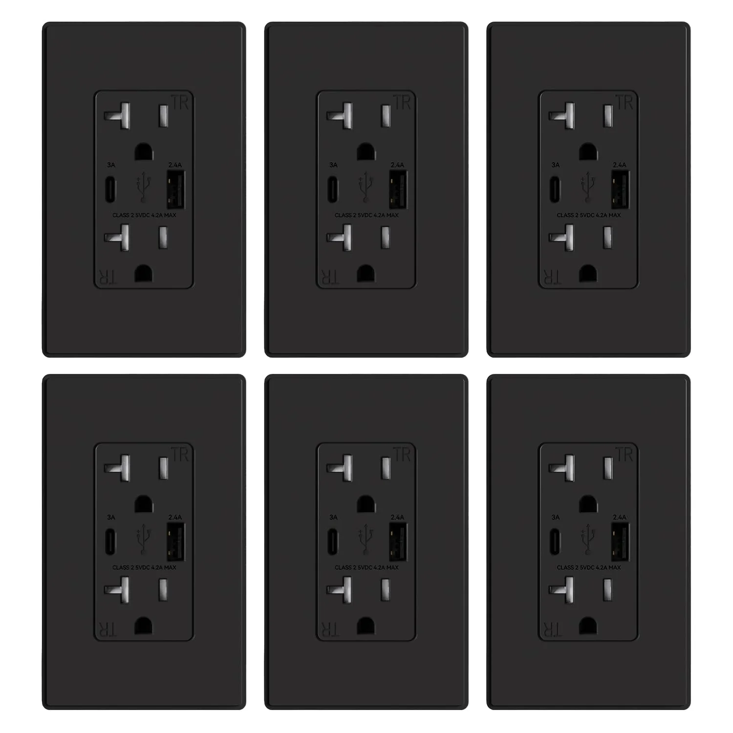 USB A/C, 4.2A 5VDC Total Output Outlet with 15A/20A, Tamper-Resistant Wall Outlet - Image 15