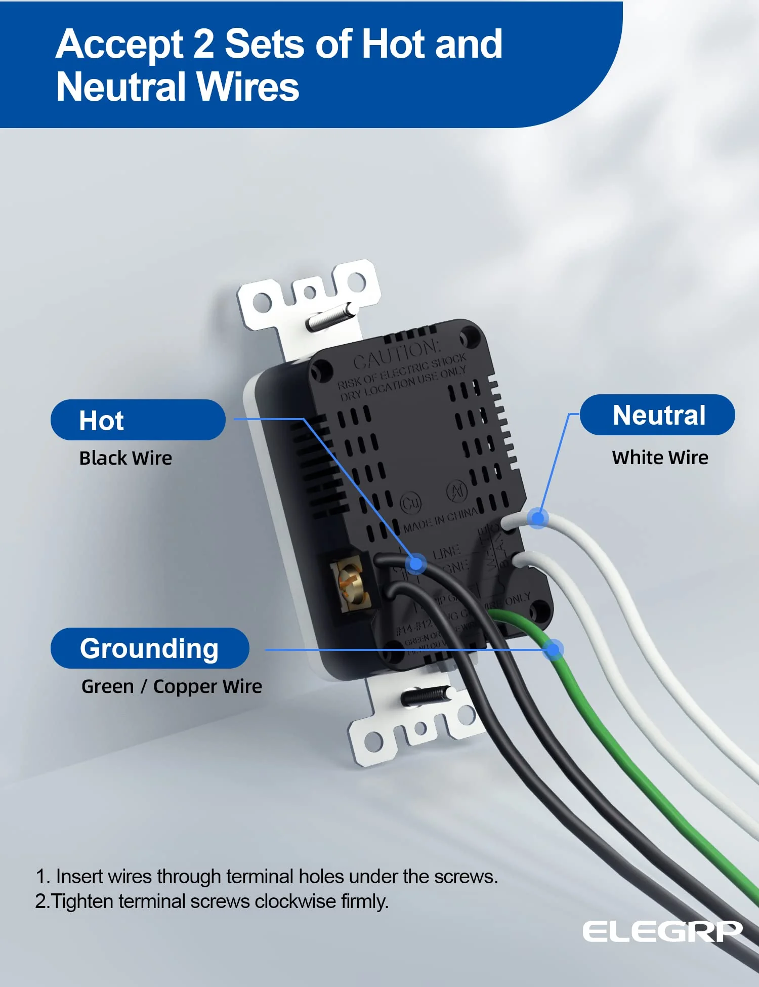 USB A/A/C, 4.2A 5VDC Total Output Outlet with 15A/20A, Tamper-Resistant Wall Outlet - Image 11