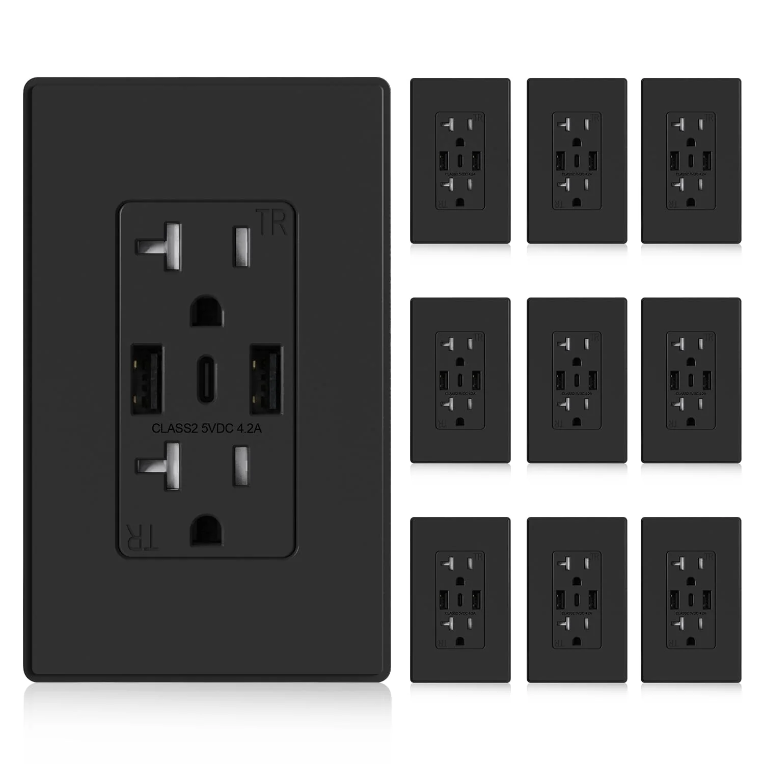 USB A/A/C, 4.2A 5VDC Total Output Outlet with 15A/20A, Tamper-Resistant Wall Outlet - Image 17