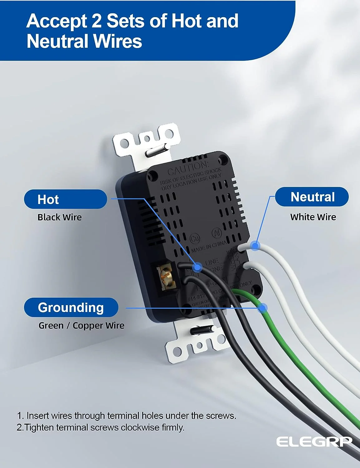 USB A/A/C, 4.2A 5VDC Total Output Outlet with 15A/20A, Tamper-Resistant Wall Outlet - Image 9
