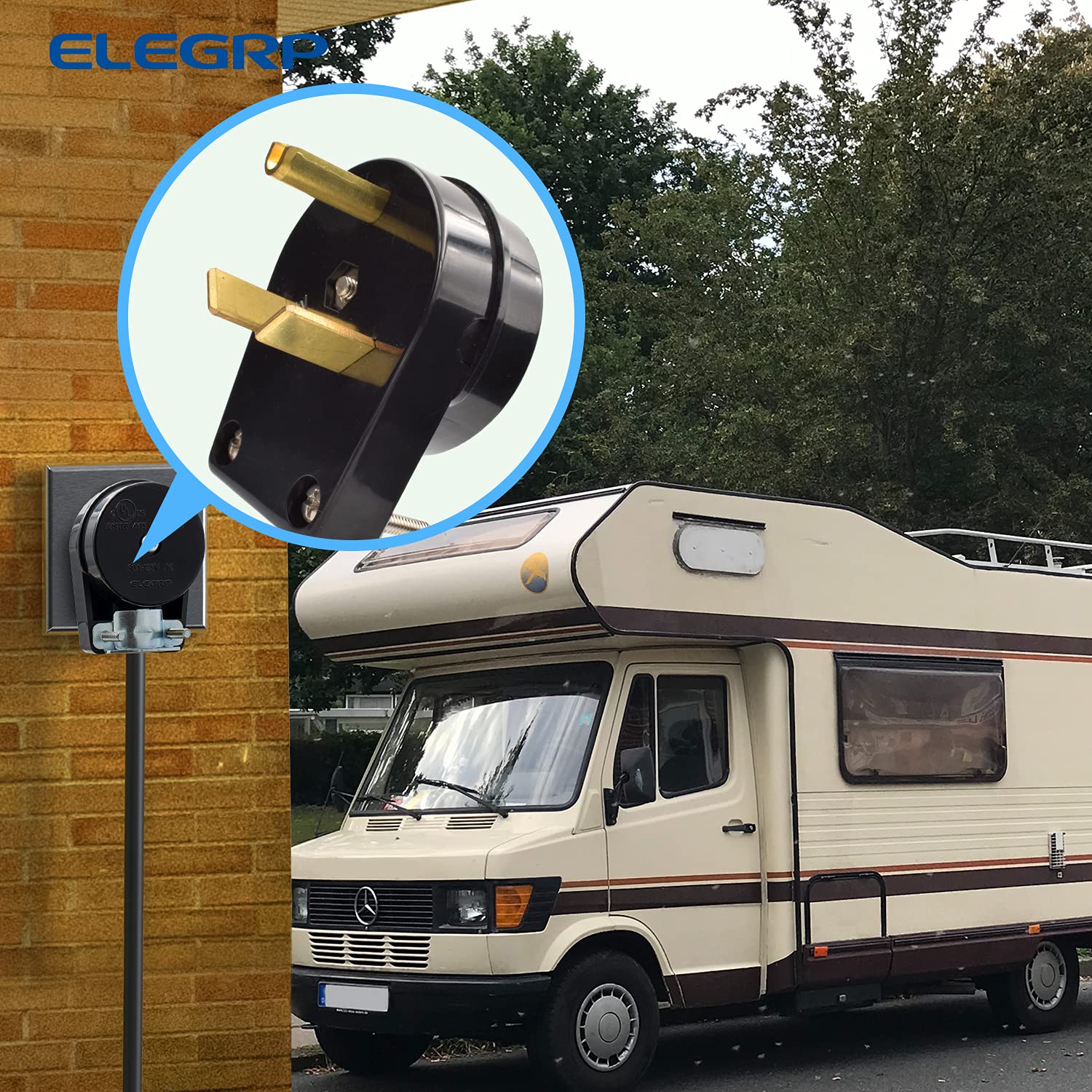 RV Receptacle & Plug Combo, 30A 125V, 2 Pole 3 Wire, NEMA TT-30R/P - Image 9