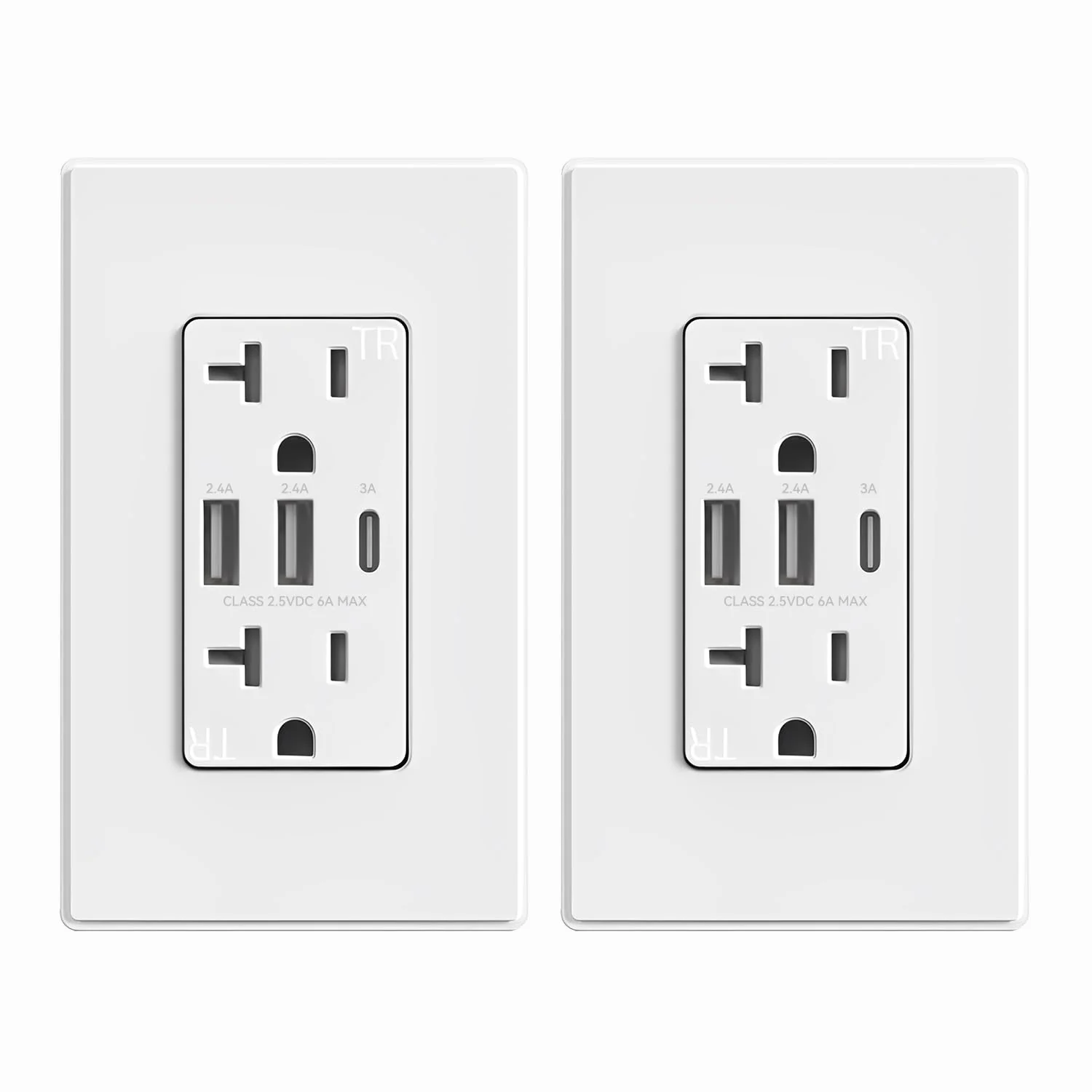 USB A/A/C, 6.0A 5VDC Total Output Outlet with 15A/20A, Tamper-Resistant Wall Outlet - Image 17