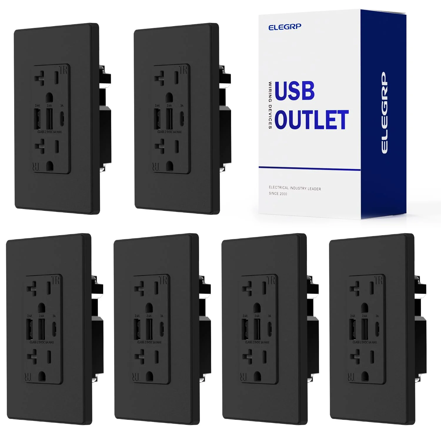 USB A/A/C, 6.0A 5VDC Total Output Outlet with 15A/20A, Tamper-Resistant Wall Outlet - Image 20