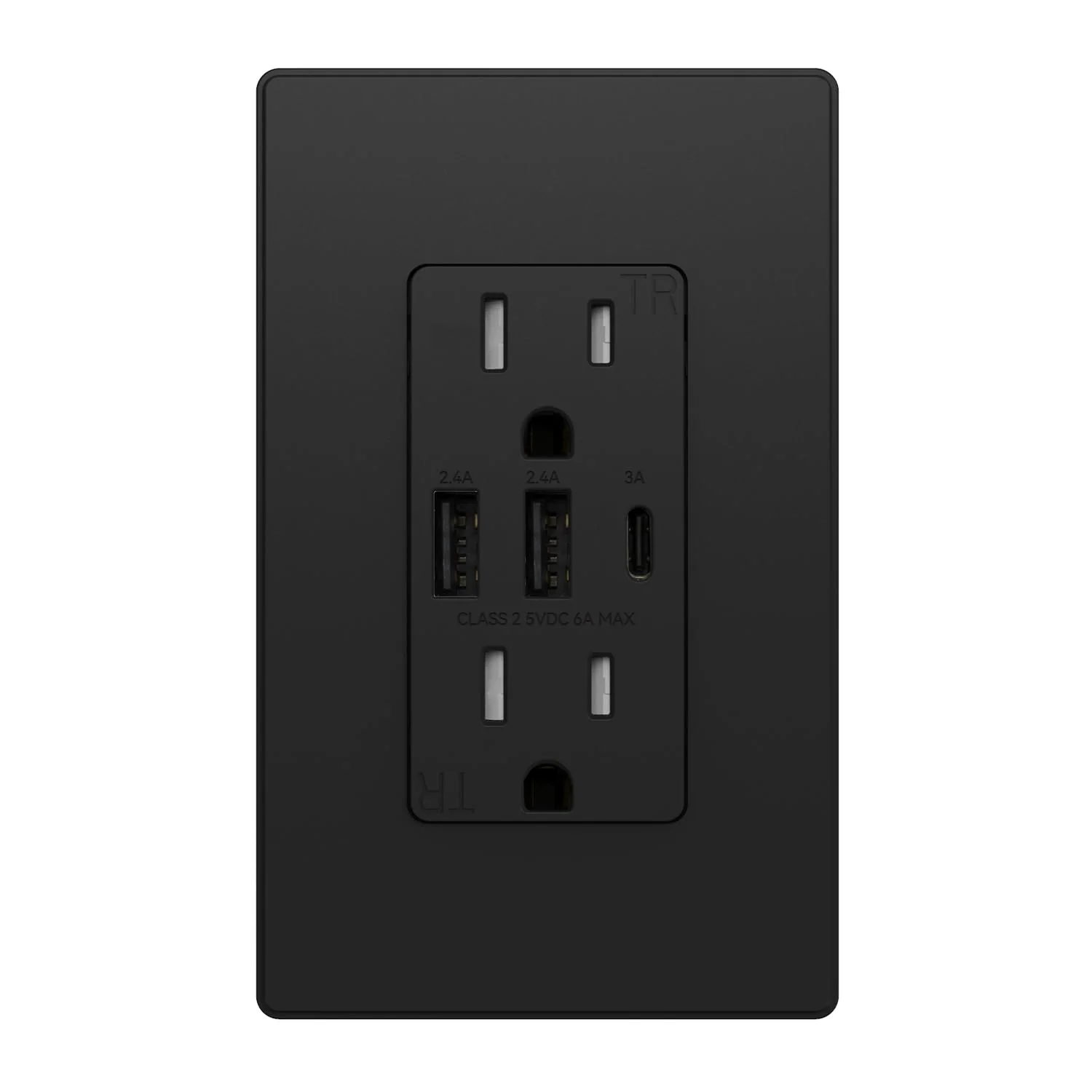 USB A/A/C, 6.0A 5VDC Total Output Outlet with 15A/20A, Tamper-Resistant Wall Outlet - Image 4