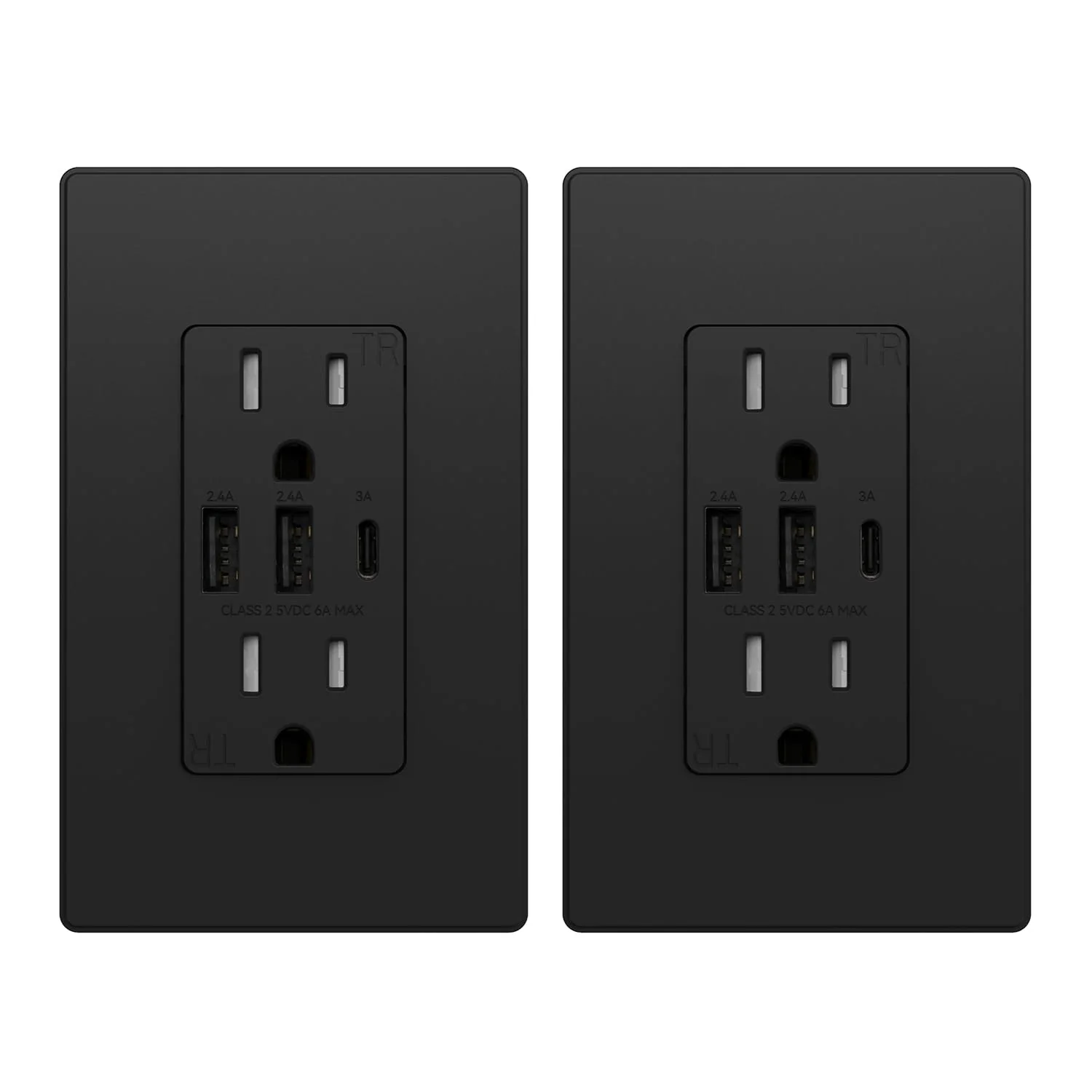 USB A/A/C, 6.0A 5VDC Total Output Outlet with 15A/20A, Tamper-Resistant Wall Outlet - Image 7