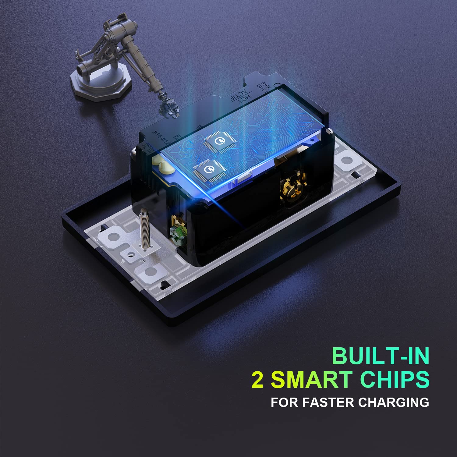 USB C/C/A, 6.0A 5VDC Total Output Outlet with 15A/20A, Tamper-Resistant Wall Outlet - Image 5