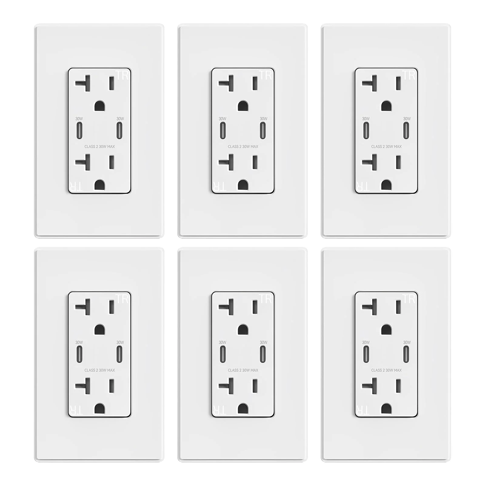 USB C/C, 30W 6.0A Total Output Outlet with 15A/20A, Tamper-Resistant Wall Outlet - Image 18