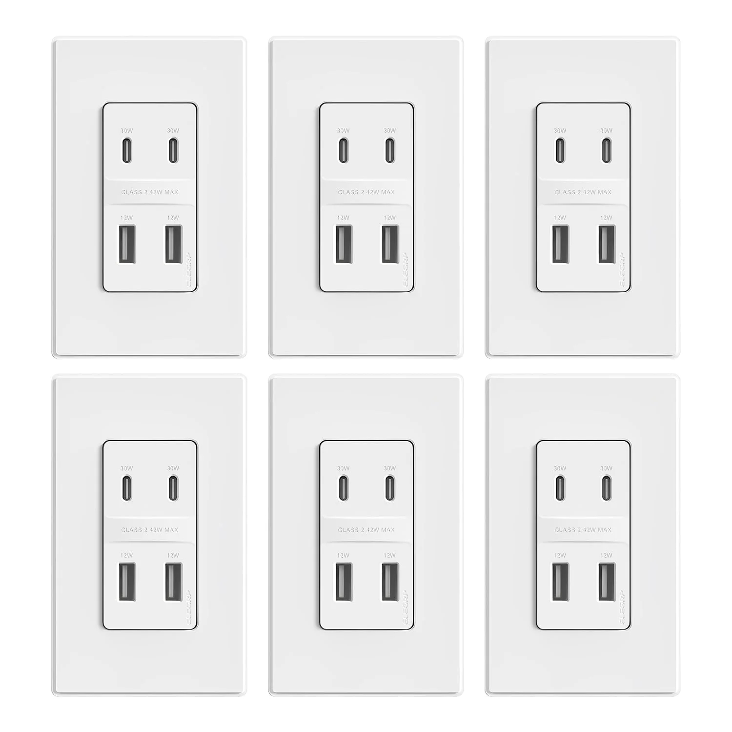 USB C/C/A/A, 42W Total Output, PD3.0 & QC 3.0 Wall Outlet - Image 13
