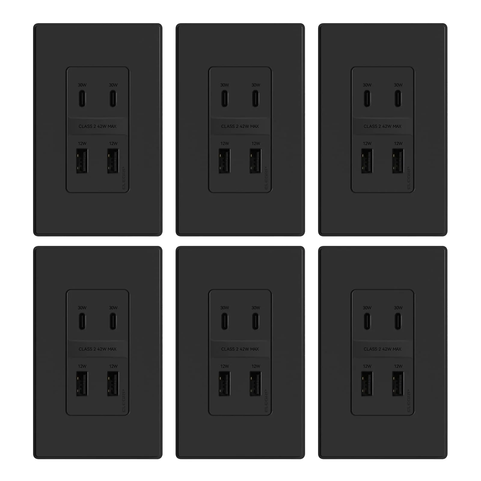 USB C/C/A/A, 42W Total Output, PD3.0 & QC 3.0 Wall Outlet - Image 14