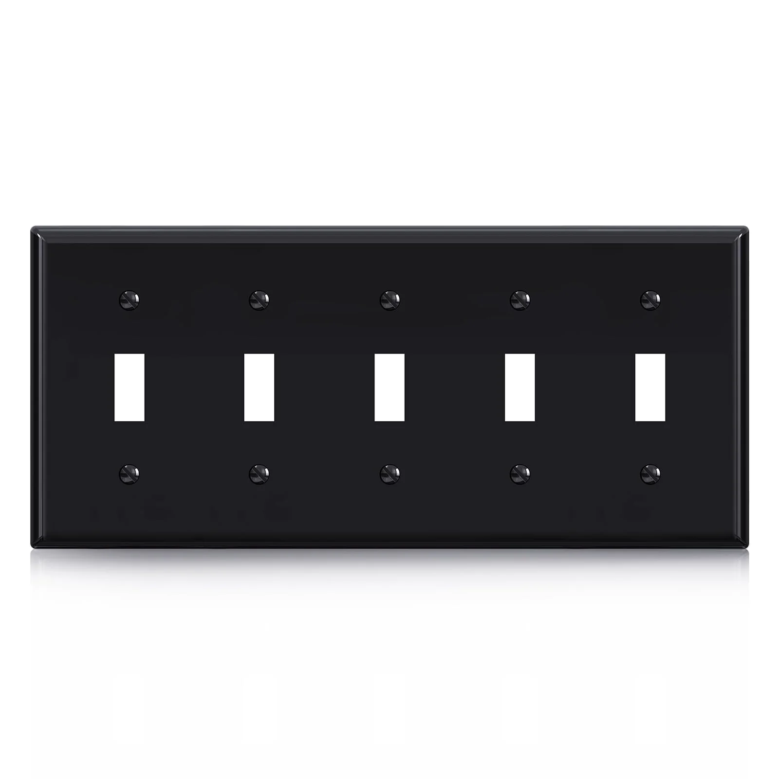 ELEGRP 5-Gang Toggle Switch Wall Plate, Standard Size 4.52" x 10.03", Unbreakable Thermoplastic, UL Listed (1 Pack) - Image 2