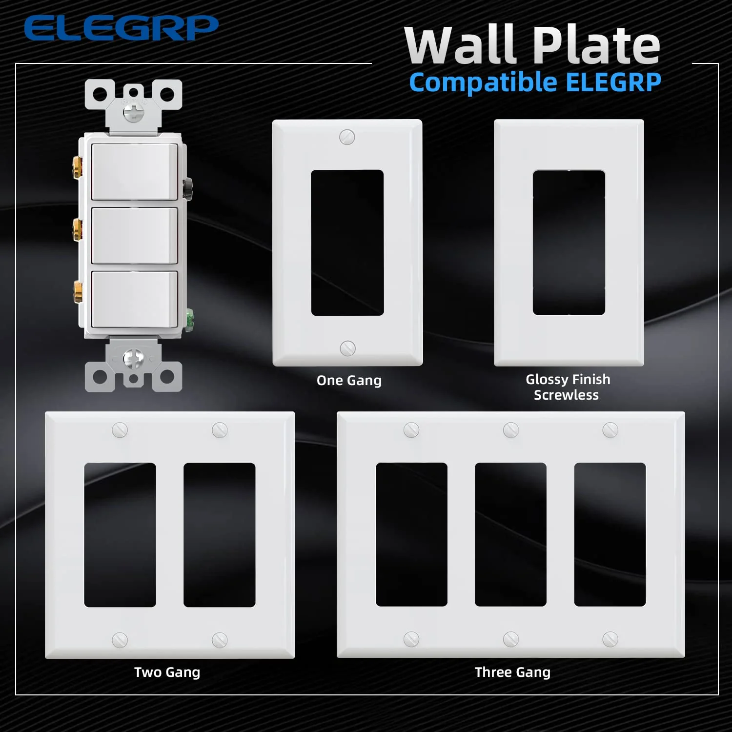 Combination Light Switch, 15A 125V, 3 Single Pole Switches - Image 4