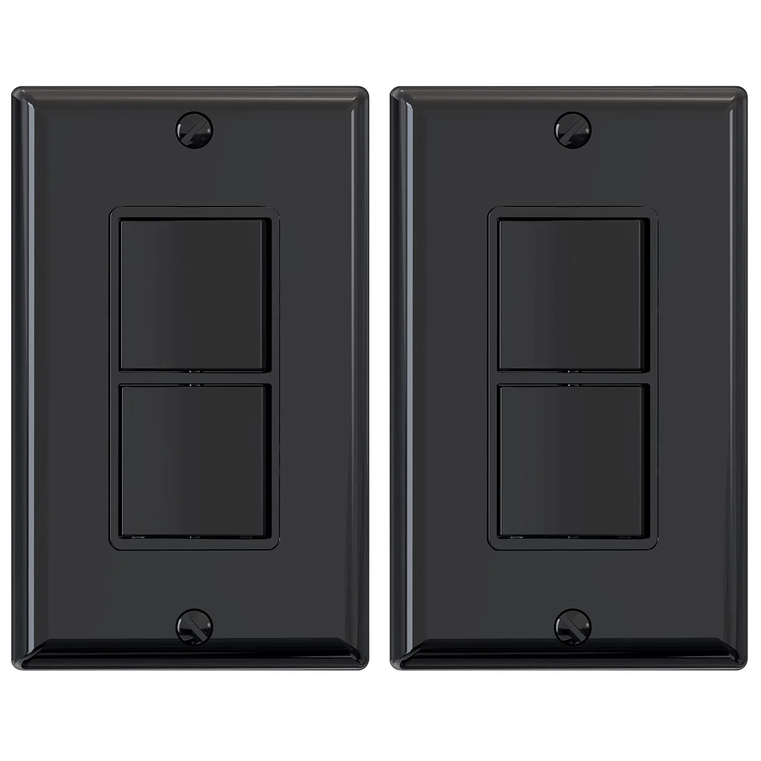 Combination Rocker Light Switch, 15A 125V, Self-Grounding, 2 Single Pole Rocker Switches - Image 3