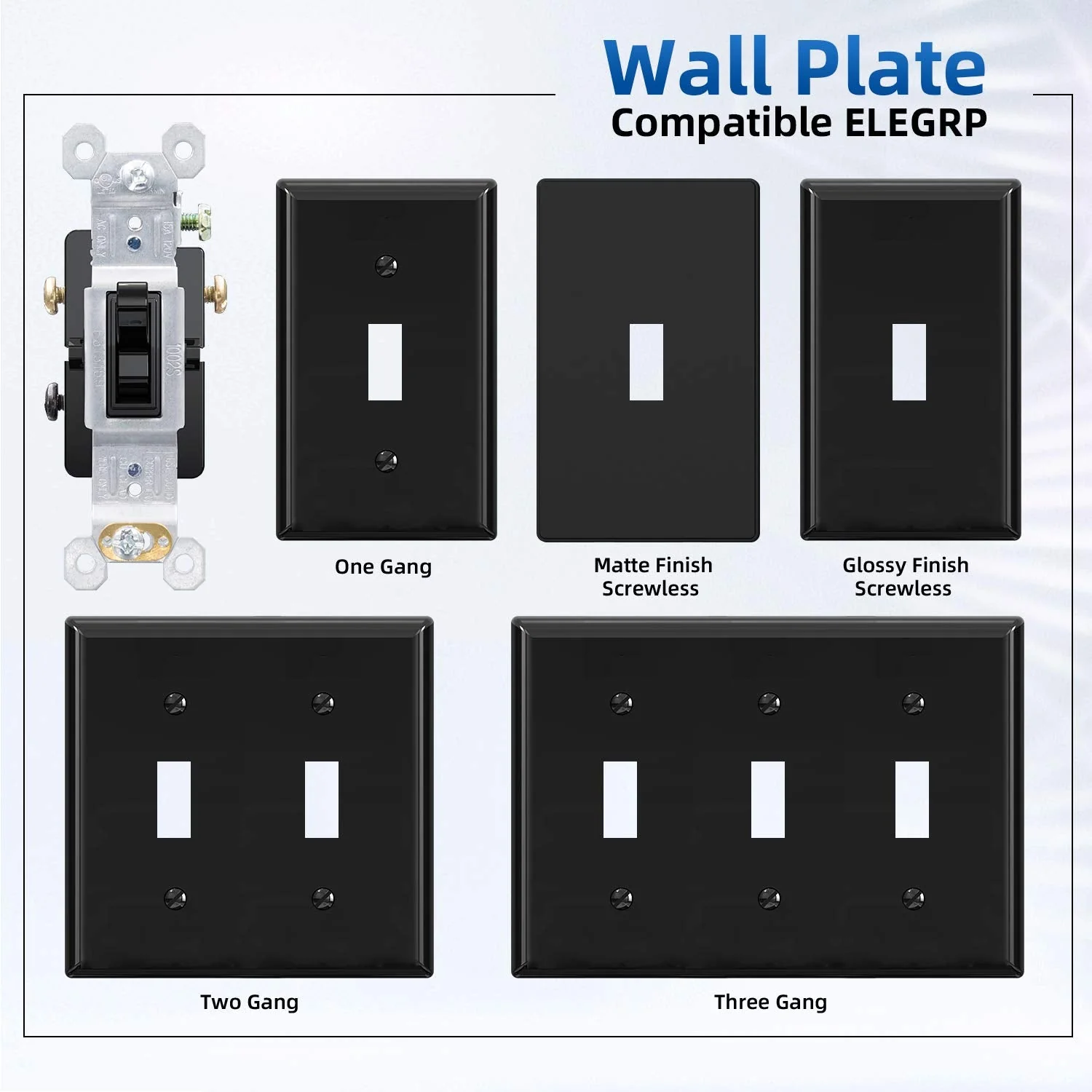 Single Pole Decorator Standard Rocker Light Switch, 15A 120-277V, Self-Grounding, 10-Pack - Image 5