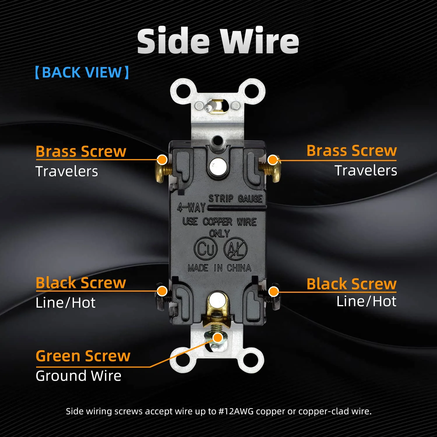4-Way Toggle Light Switch, 15A 120/277V, Self-Grounding, 10-Pack - Image 12