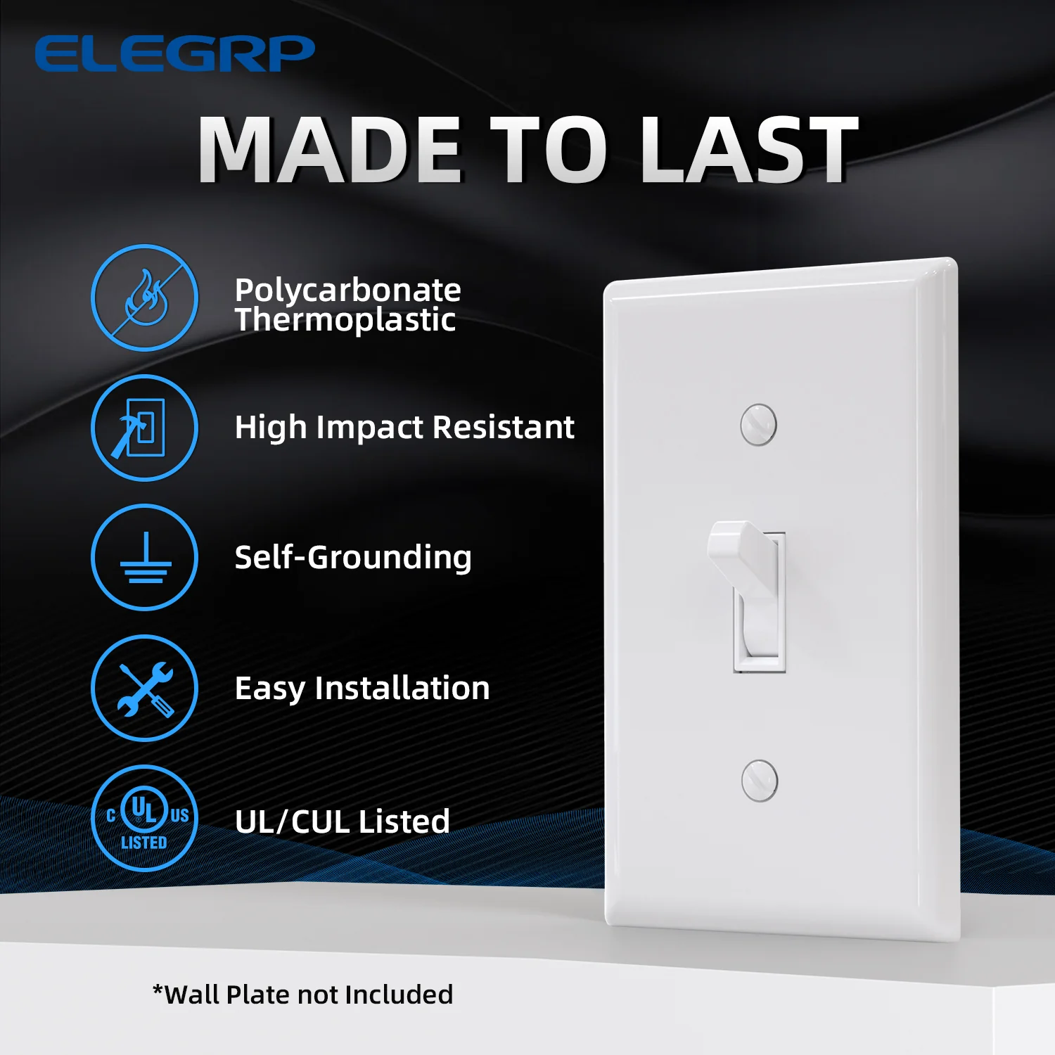 4-Way Toggle Light Switch, 15A 120/277V, Self-Grounding, 10-Pack - Image 4