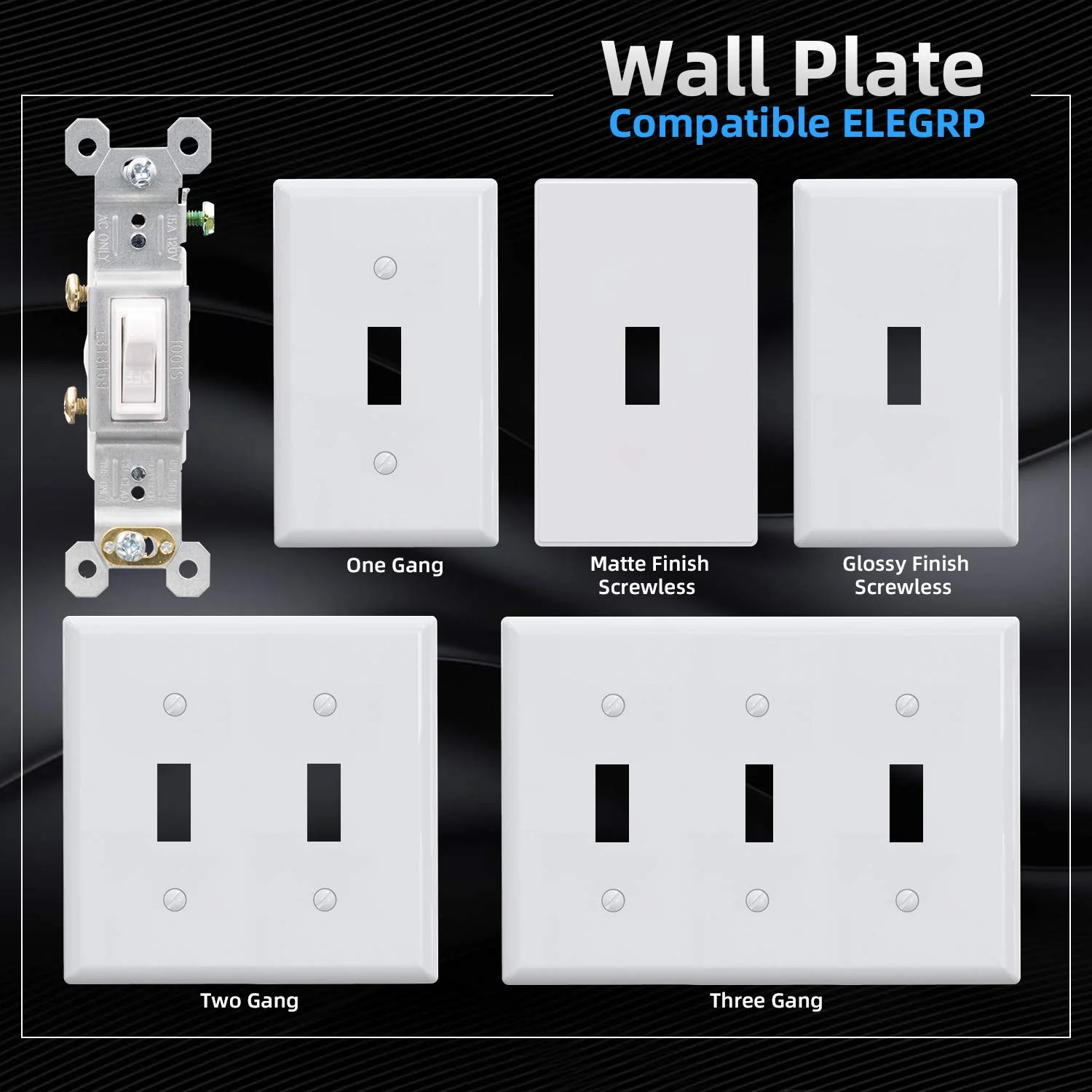 Single Pole Toggle Light Switch, 15A 120/277V, Self-Grounding, 10-Pack - Image 7