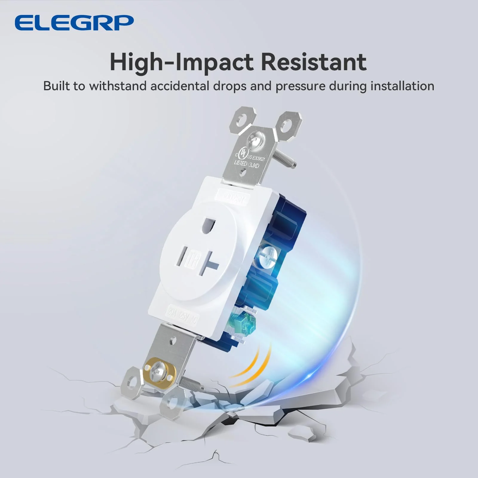 20A 125V, Decorator Wall Outlet Receptacle, Tamper-Resistant, Self-Grounding, NEMA 5-20R, 2-Pack - Image 4