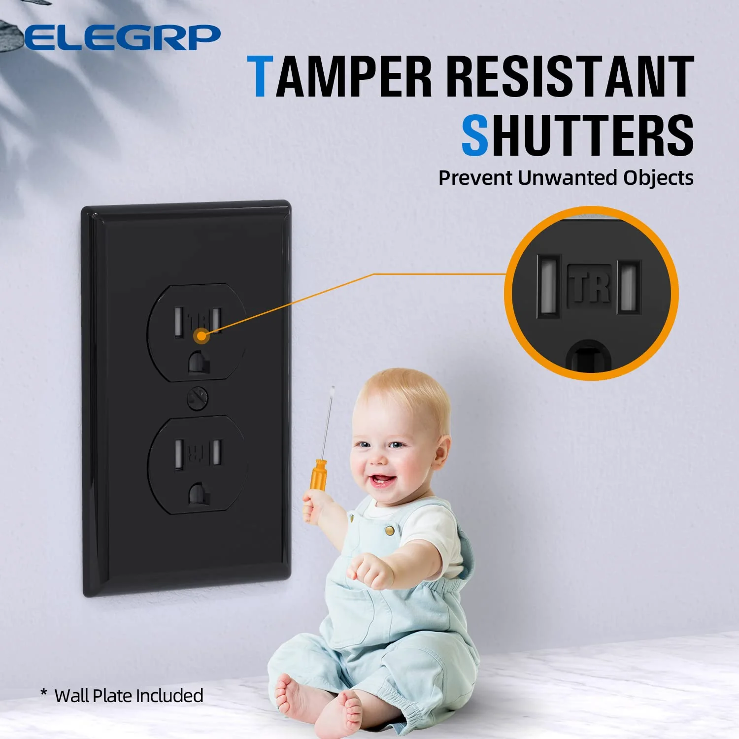 15A 125V, Duplex Wall Outlet Receptacle, Tamper-Resistant and Self-Grounding, 10-Pack - Image 10