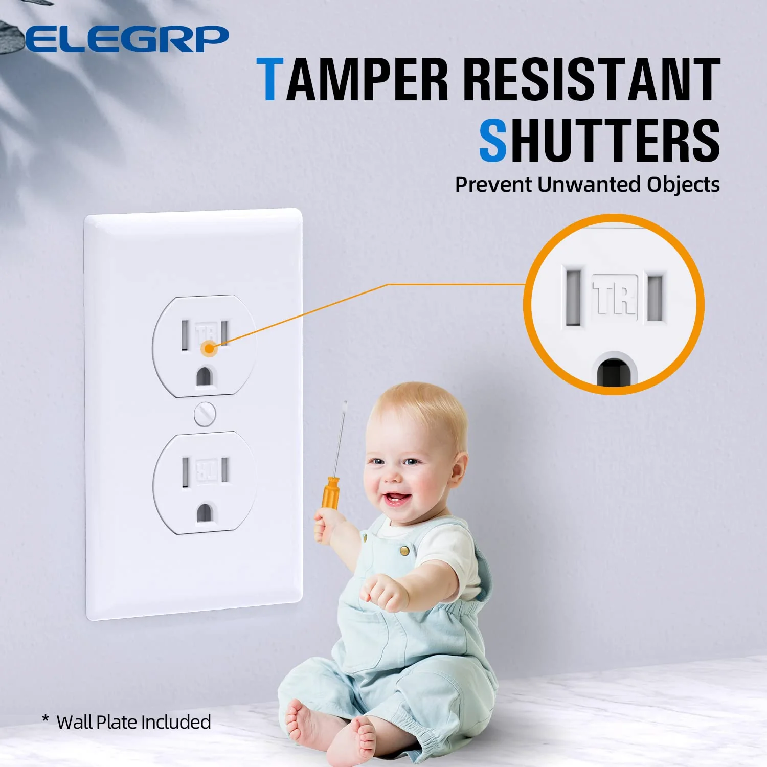 15A 125V, Duplex Wall Outlet Receptacle, Tamper-Resistant and Self-Grounding, 10-Pack - Image 15