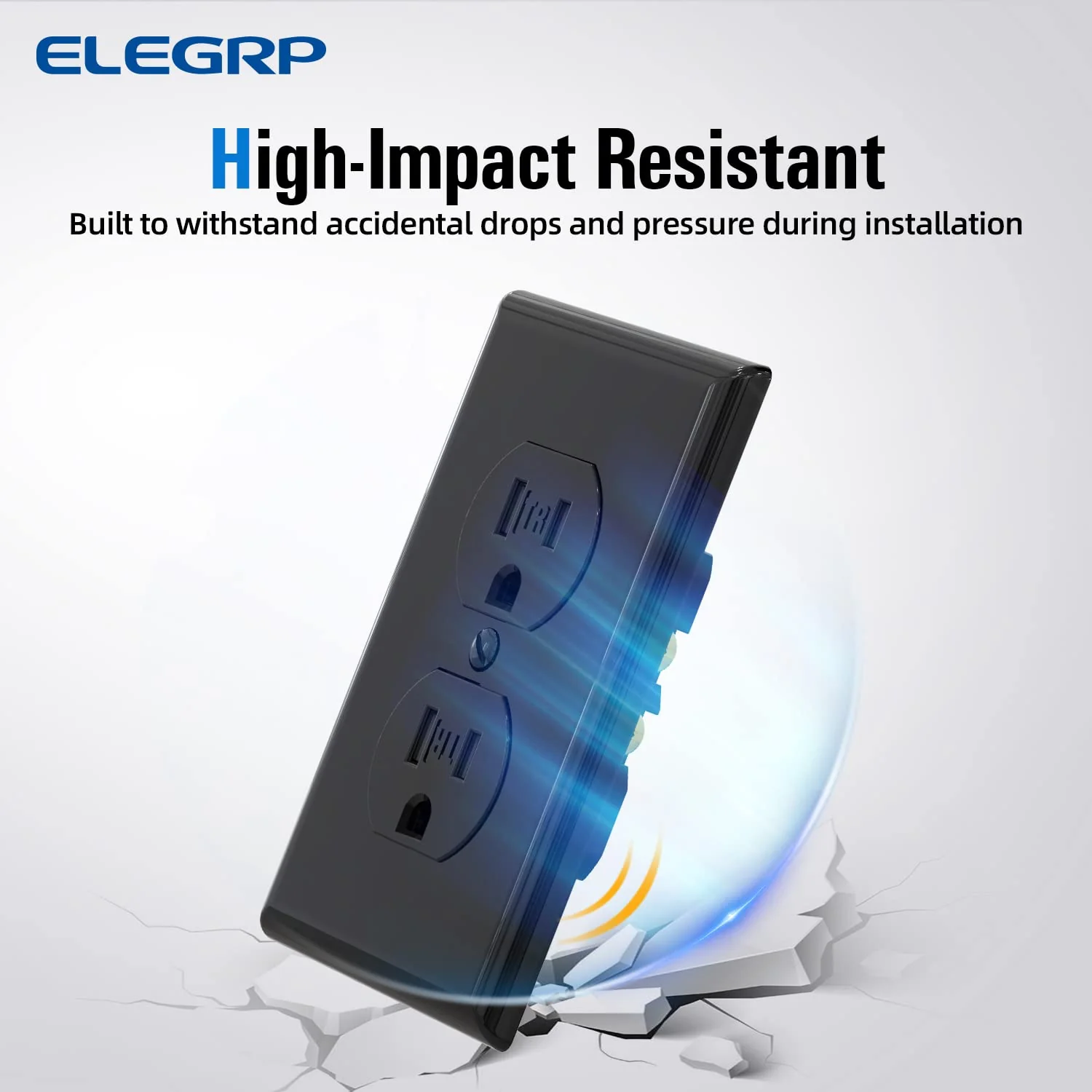 15A 125V, Duplex Wall Outlet Receptacle, Tamper-Resistant and Self-Grounding, 10-Pack - Image 9