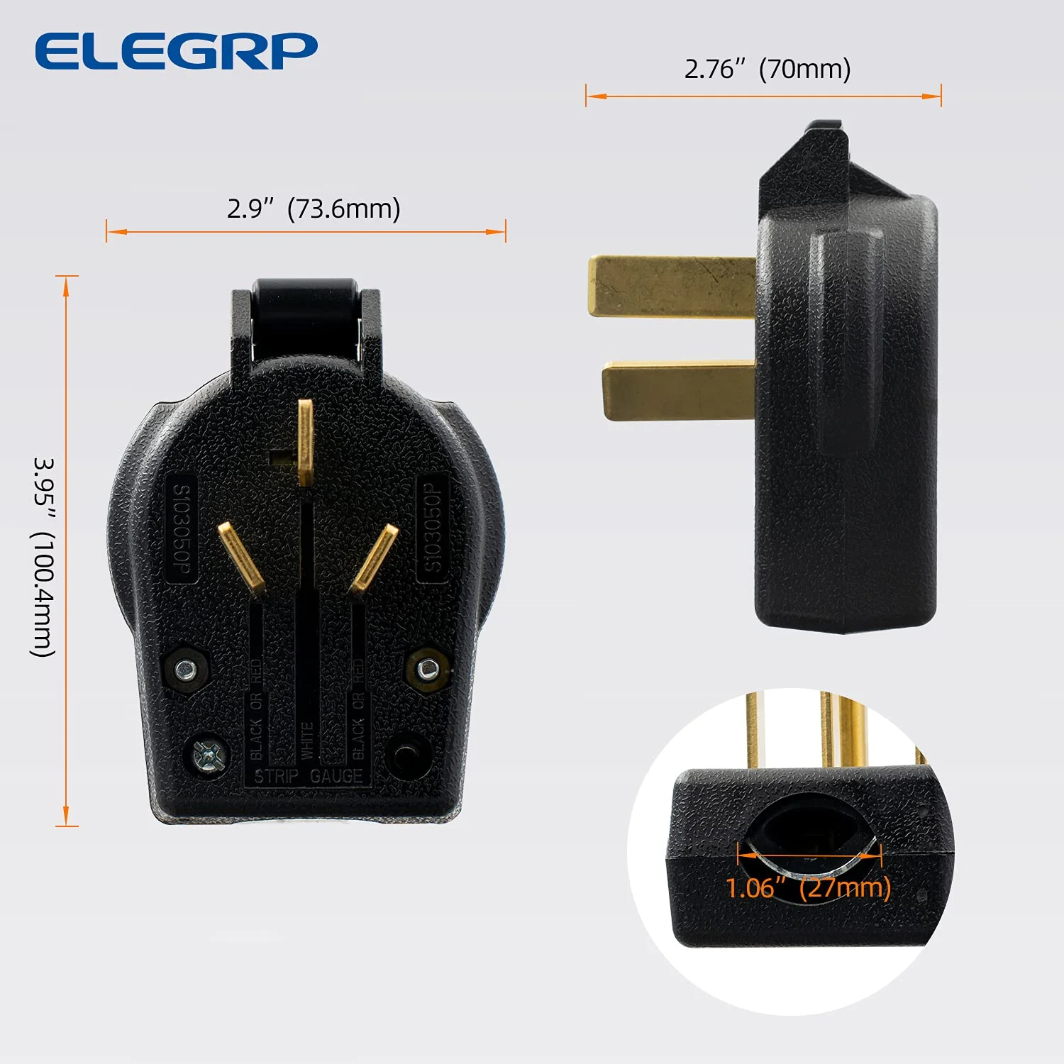 Flush Mount Power Receptacle & Plug Combo, 30A/50A 125-250V, NEMA 10-30R/P & 10-50R/P - Image 10