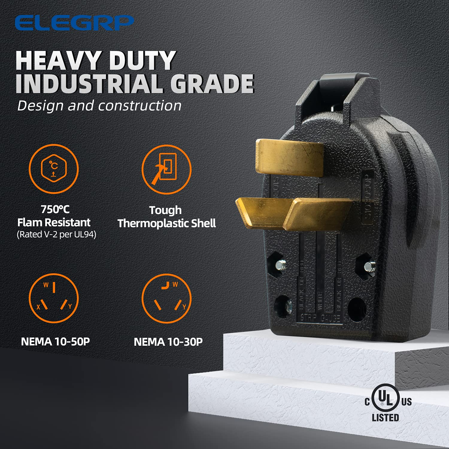 Flush Mount Power Receptacle & Plug Combo, 30A/50A 125-250V, NEMA 10-30R/P & 10-50R/P - Image 13
