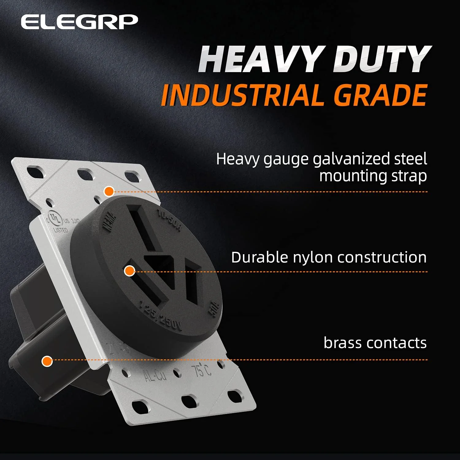 Flush Mount Power Receptacle & Plug Combo, 30A/50A 125-250V, NEMA 10-30R/P & 10-50R/P - Image 5