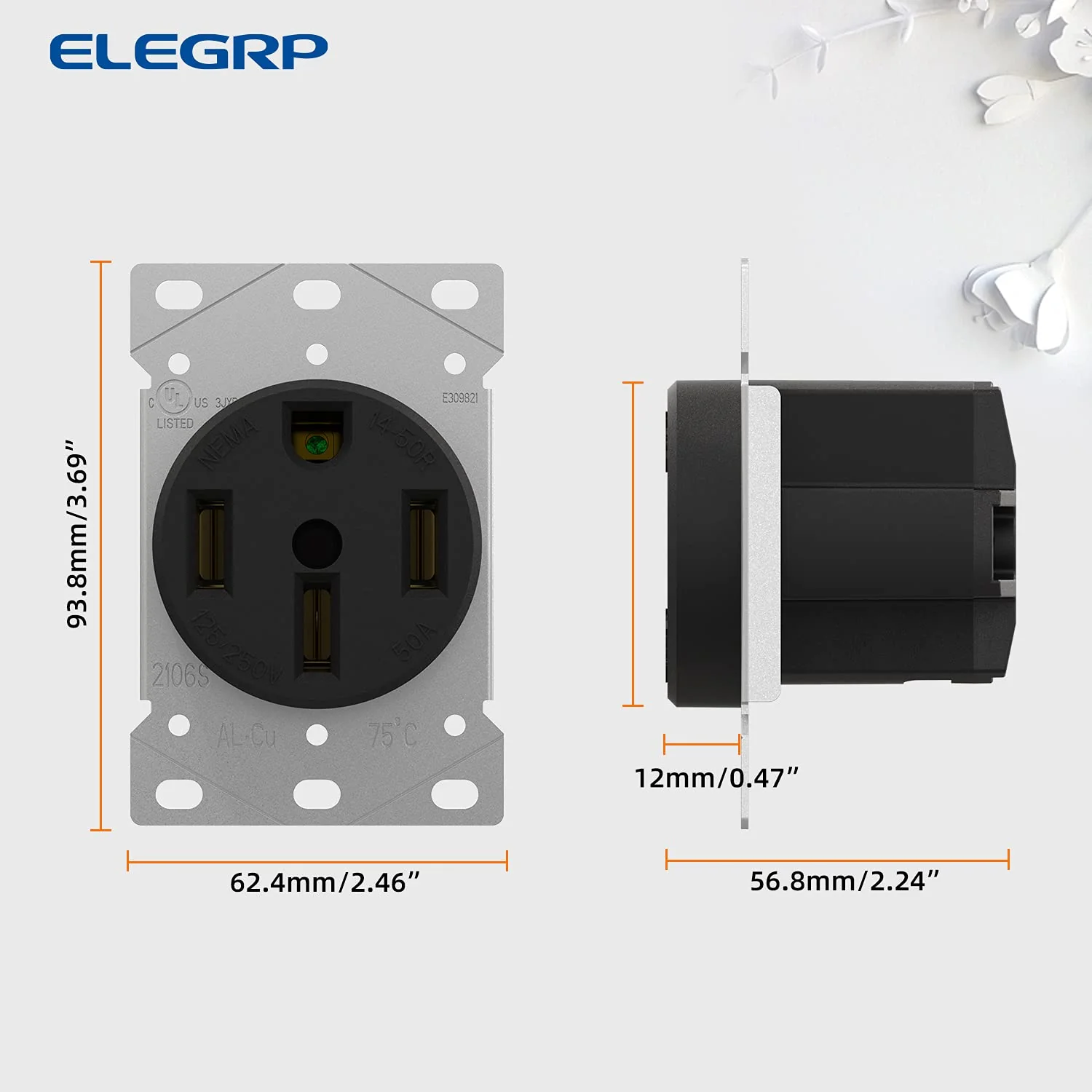 Flush Mount Power Receptacle & Plug Combo, 30A/50A 125-250V, NEMA 14-30R/P & 14-50R/P - Image 11