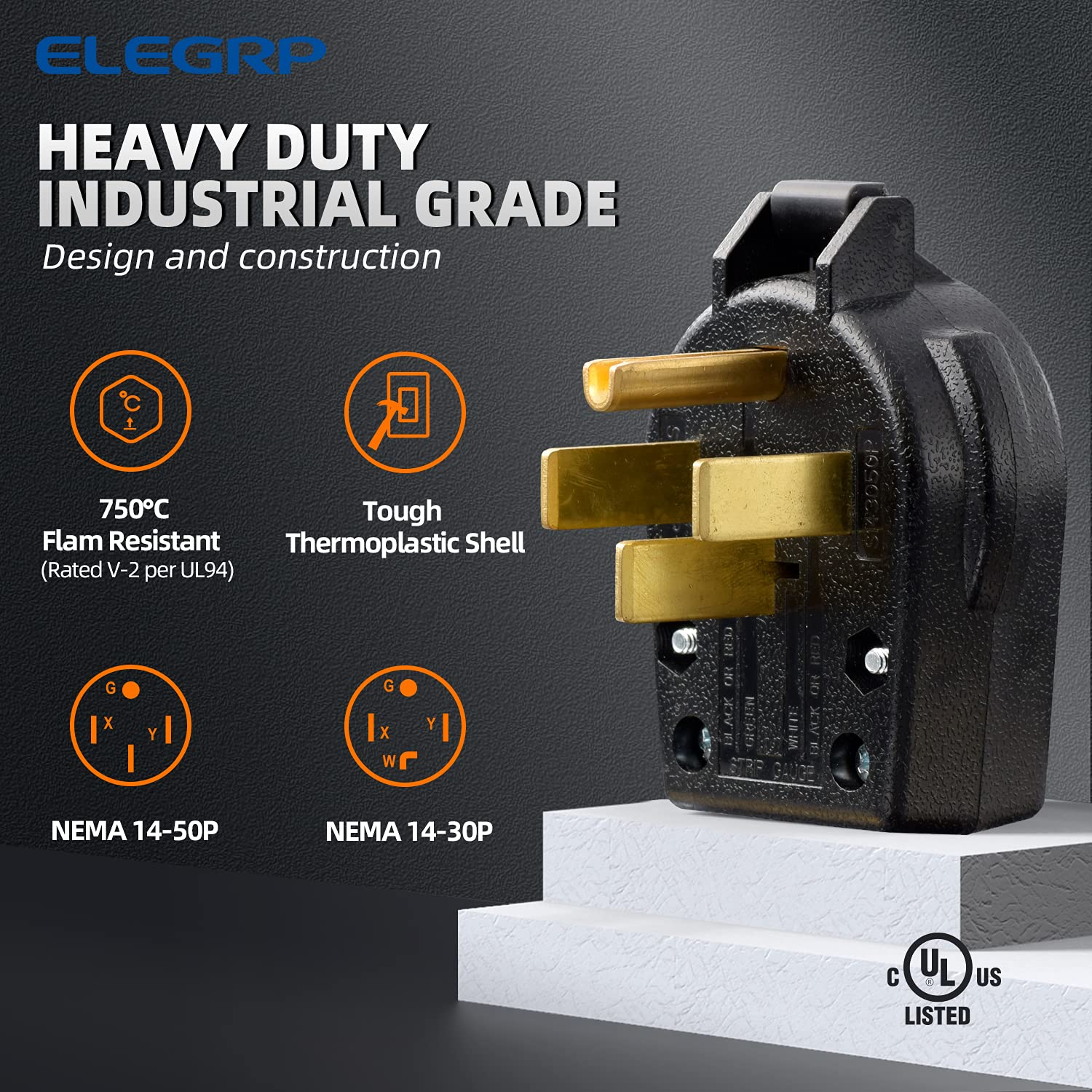 Flush Mount Power Receptacle & Plug Combo, 30A/50A 125-250V, NEMA 14-30R/P & 14-50R/P - Image 13