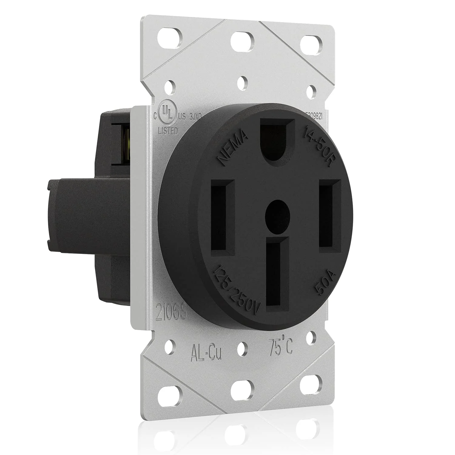 Flush Mount Power Receptacle & Plug Combo, 30A/50A 125-250V, NEMA 14-30R/P & 14-50R/P - Image 3