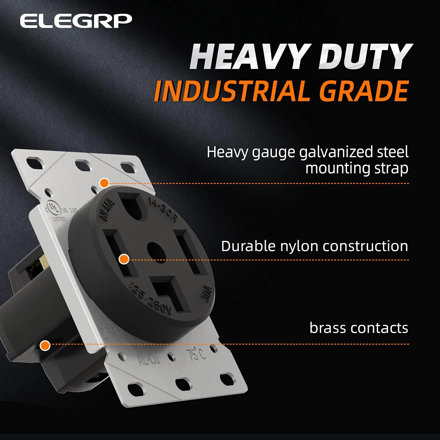 Flush Mount Power Receptacle & Plug Combo, 30A/50A 125-250V, NEMA 14-30R/P & 14-50R/P - Image 5