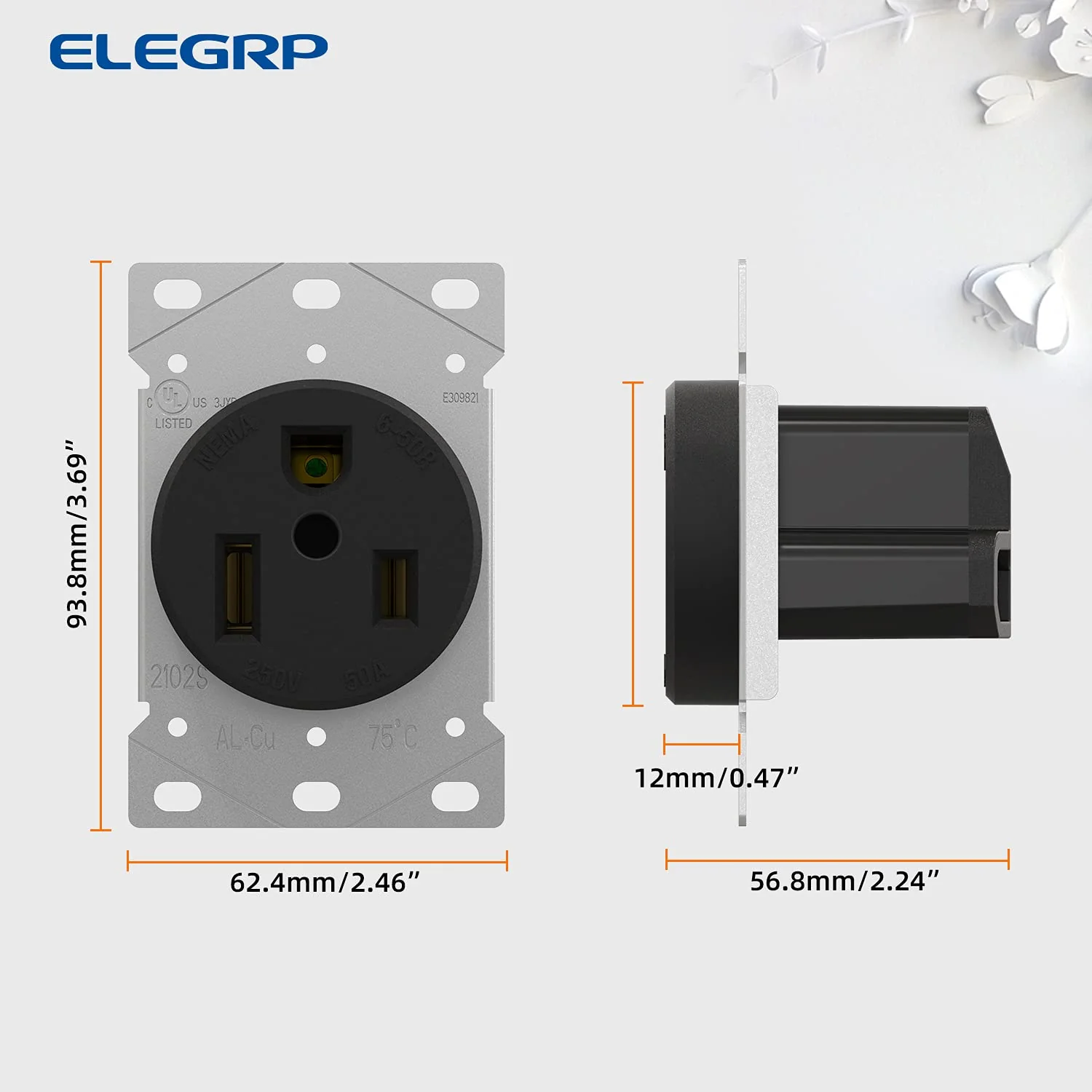 Flush Mount Power Receptacle & Plug Combo, 30A/50A 125-250V, NEMA 6-30R/P & 6-50R/P - Image 10