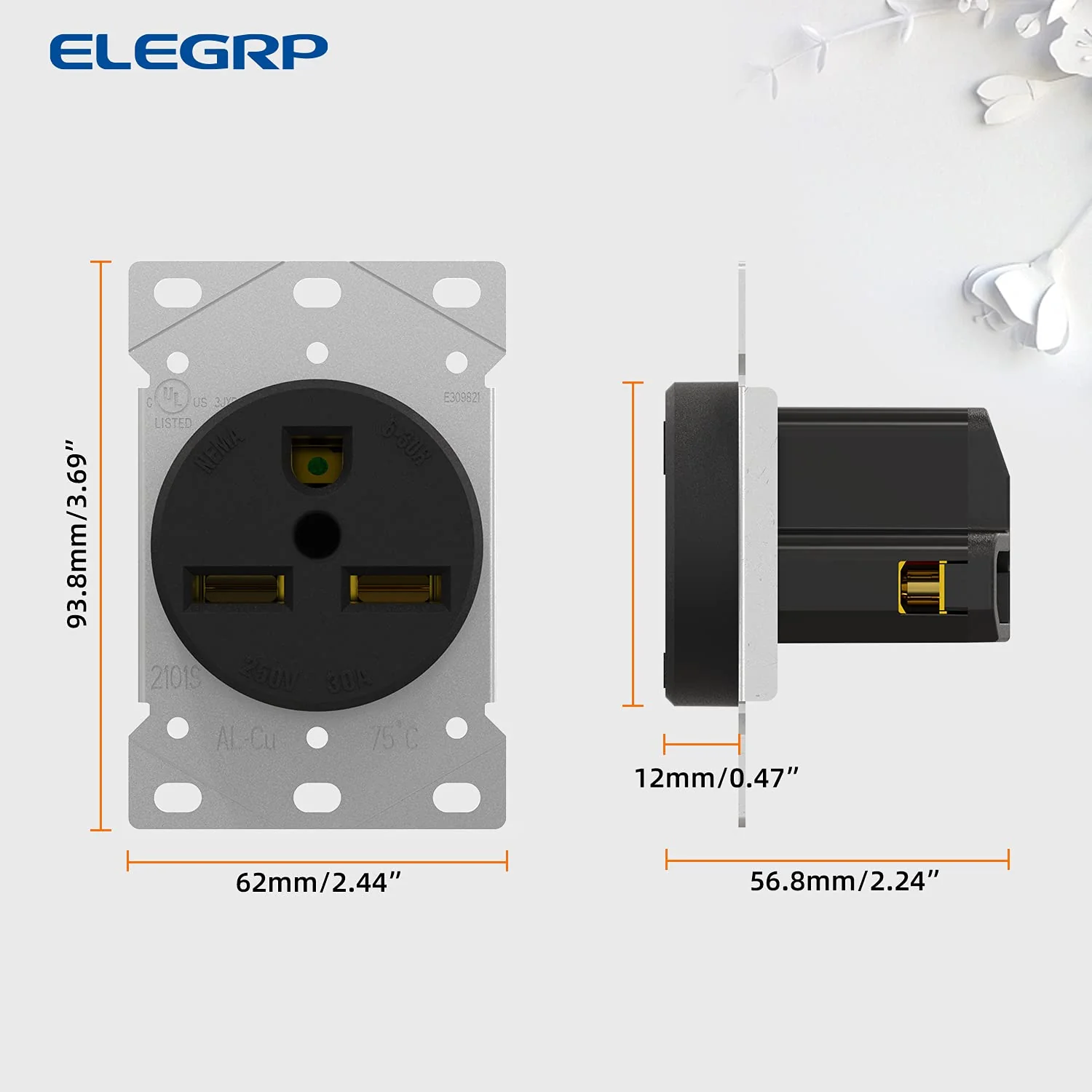 Flush Mount Power Receptacle & Plug Combo, 30A/50A 125-250V, NEMA 6-30R/P & 6-50R/P - Image 11