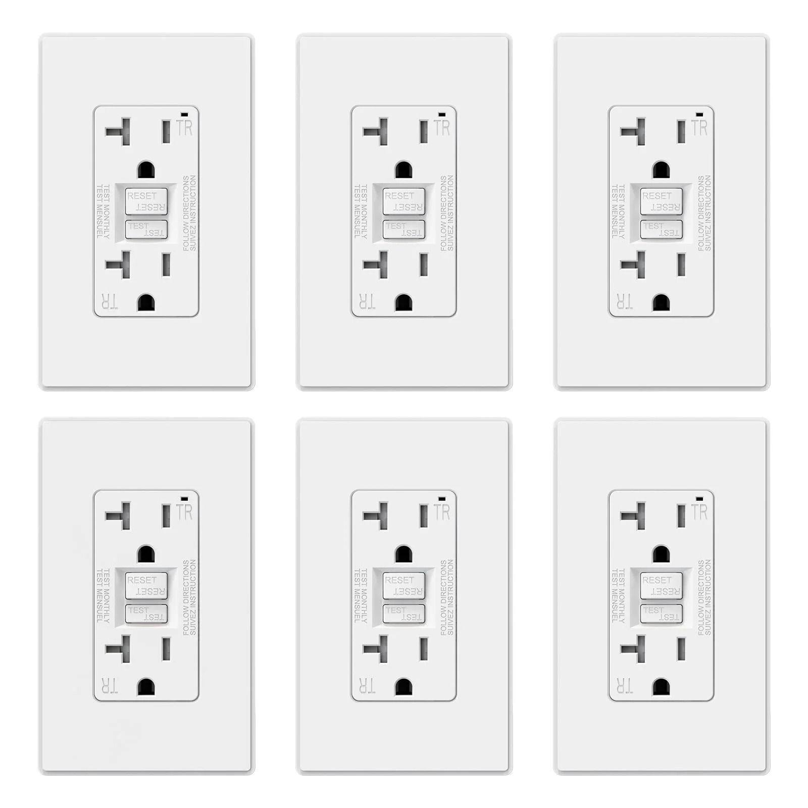 GFCI Outlet, 15A/20A, Self-Test, Tamper-Resistant - Image 12