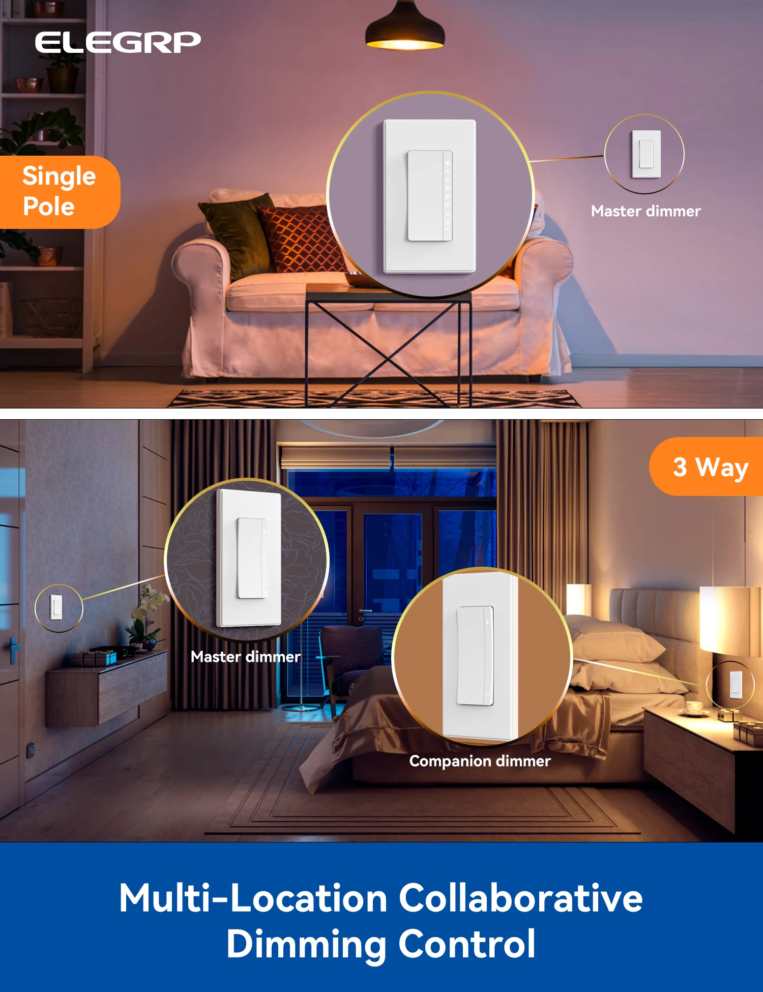 LEDPro™ Multi-Location LED Dimmer Switch Kit, with Master and Companion Dimmer Light Switch - Image 9