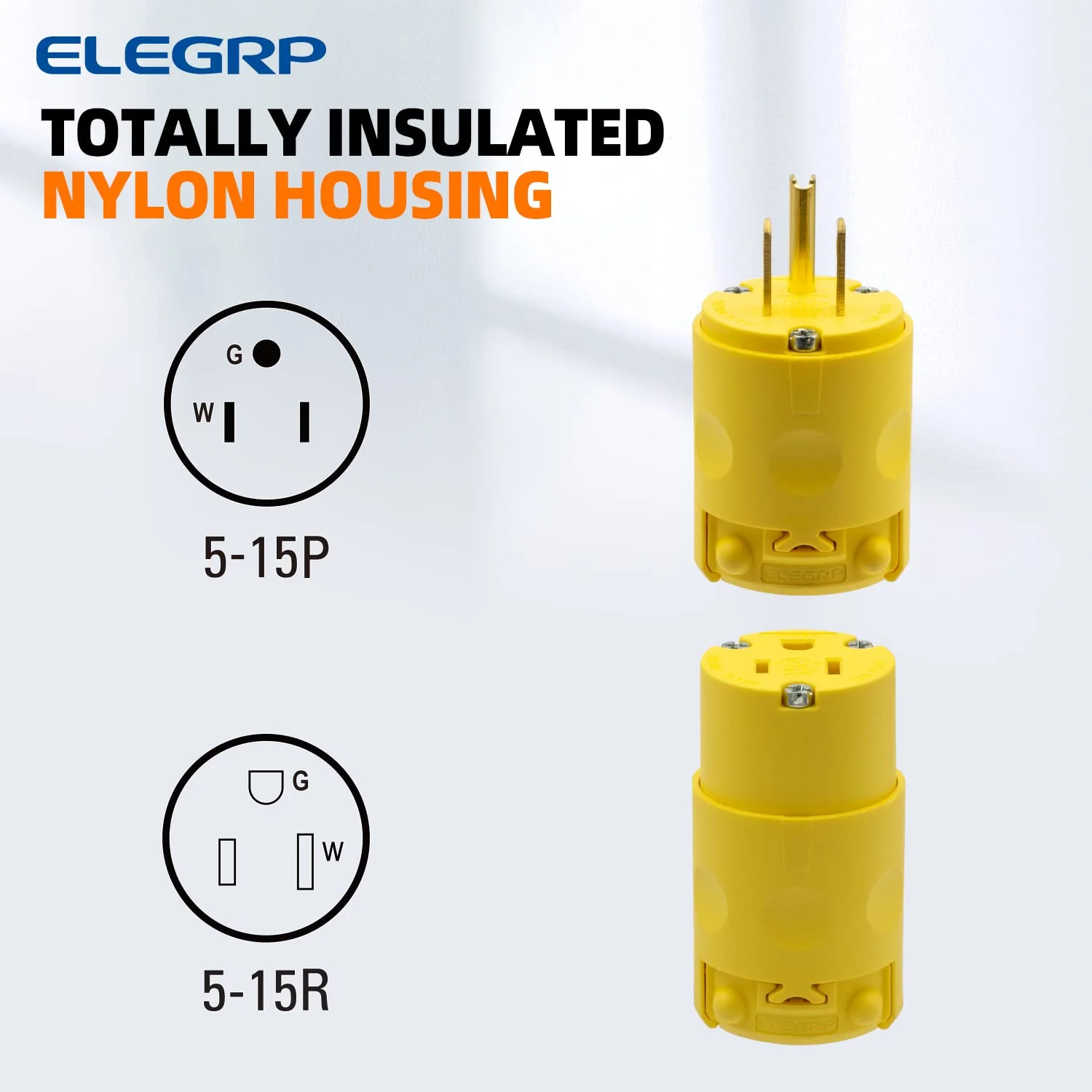 15A 125V, Straight Blade Electrical Plug and Connector, NEMA 5-15R/P, 2-Pole 3-Wire - Image 12