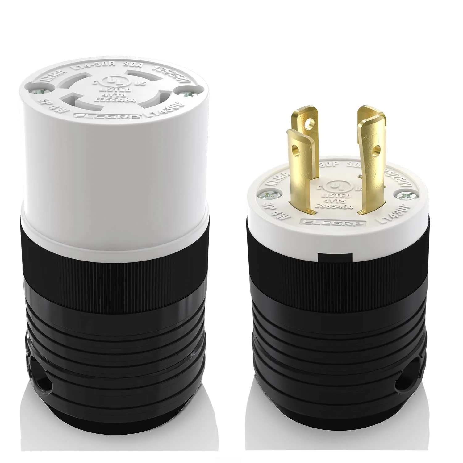 30A 125/250V, Twist Lock Plug and Connector Set, NEMA L14-30, 2-Pole 3-Wire - Image 5