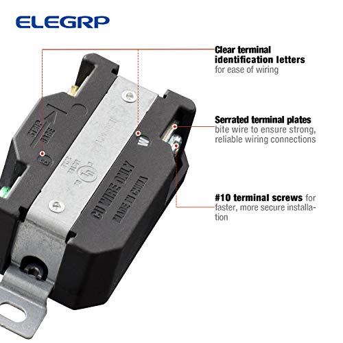 30A 125-250V, NEMA L14-30R Twist Lock Outlet, 3 Pole 4 Wire Grounding - Image 3