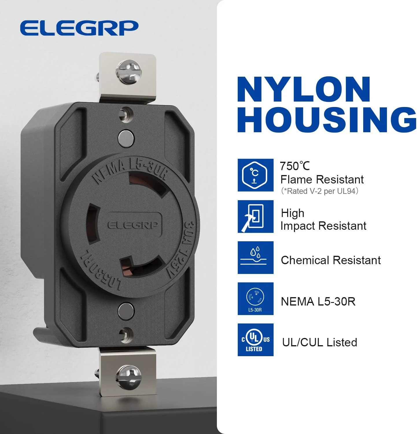 30A 125V, Twist Lock Plug and Connector Set, NEMA L16-20, 2-Pole 3-Wire - Image 10