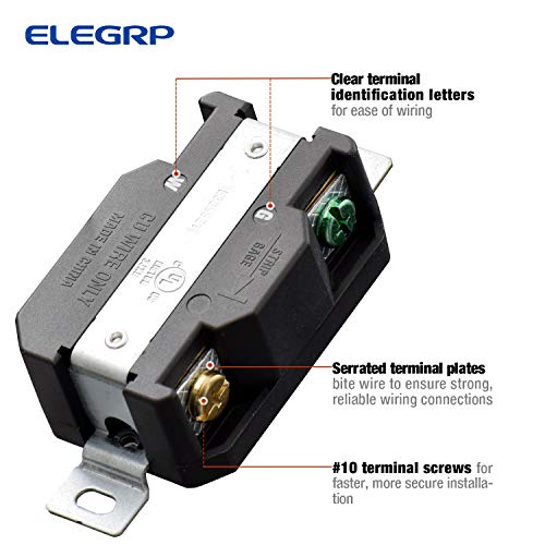 30A 250V, NEMA L5-30R Twist Lock Outlet, 3 Pole 4 Wire Grounding - Image 3