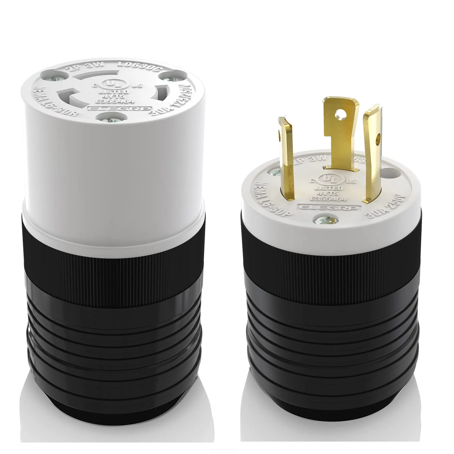 30A 250V, Twist Lock Plug and Connector Set, NEMA L16-30, 2-Pole 3-Wire - Image 4
