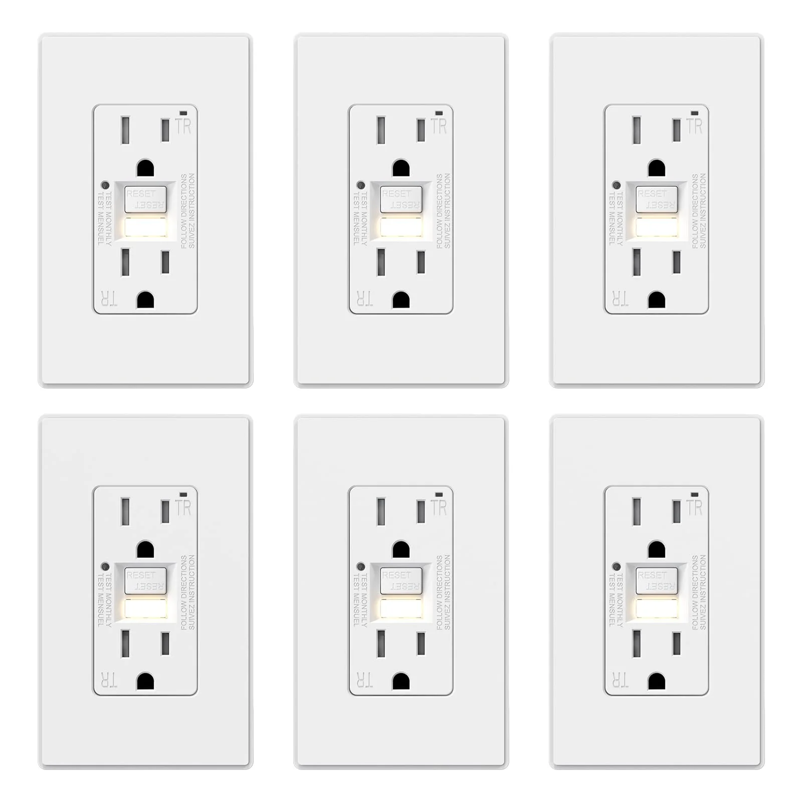 GFCI Outlet with Nightlight, 15A/20A, Self-Test, Tamper-Resistant - Image 13